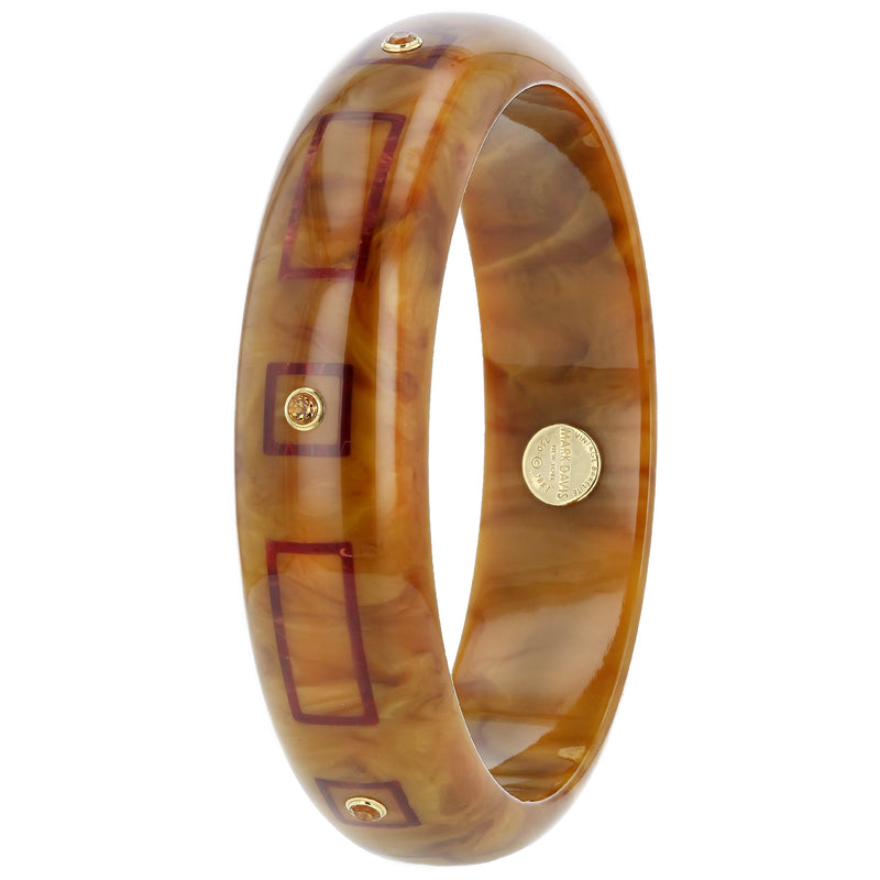 Hayden Bangle | Bakelite bangle with a subtle design of inlay and stones.