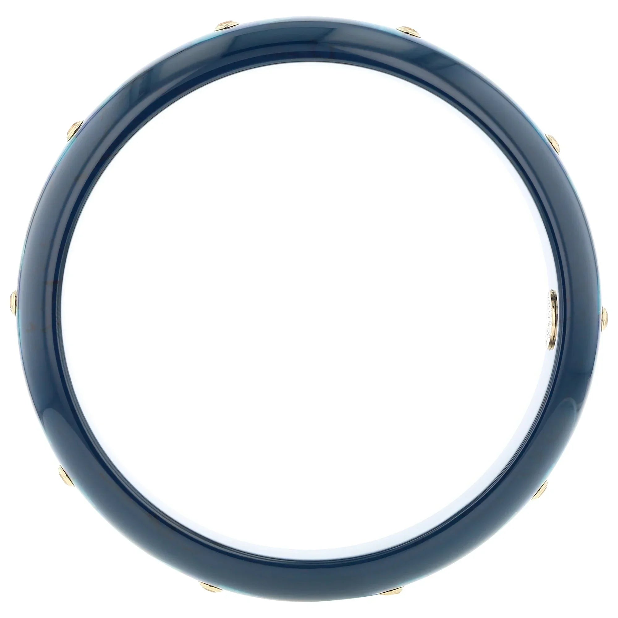 Hera Bangle | Ocean blue bakelite with inlay and stones. 