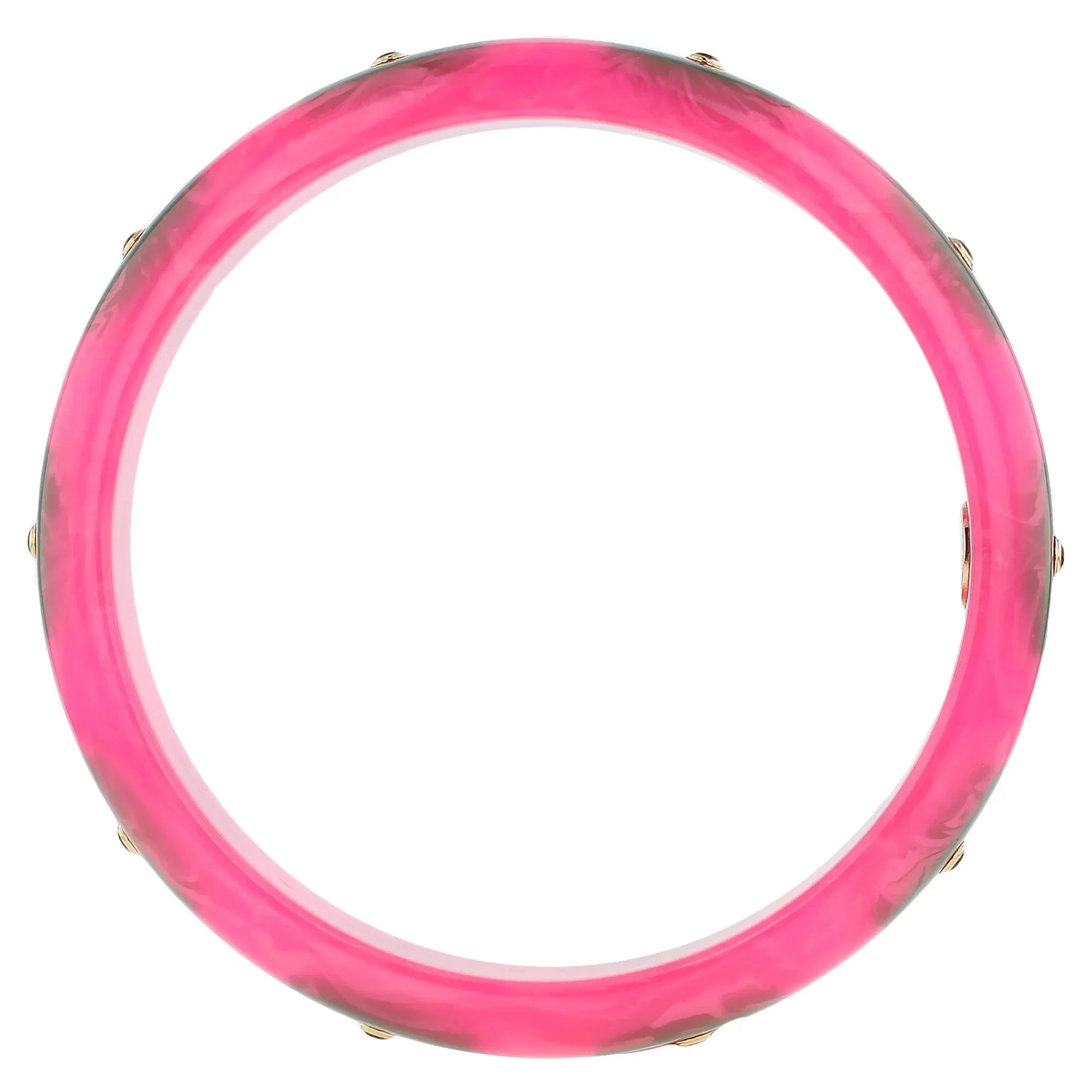 Hypatia Bangle | Bold pink bakelite with inlay and stones.