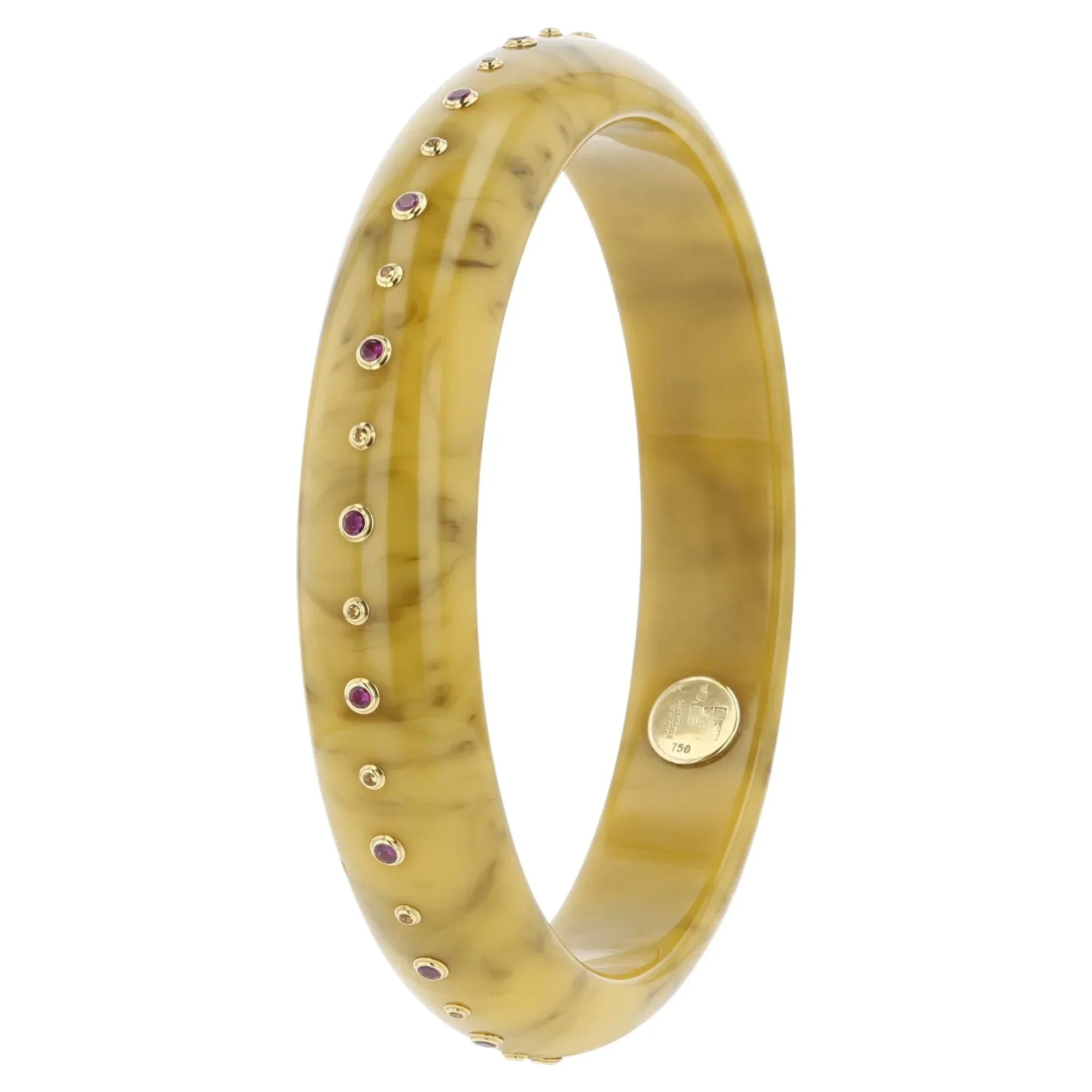 Iris Bangle | Pretty bakelite bangle with stones.