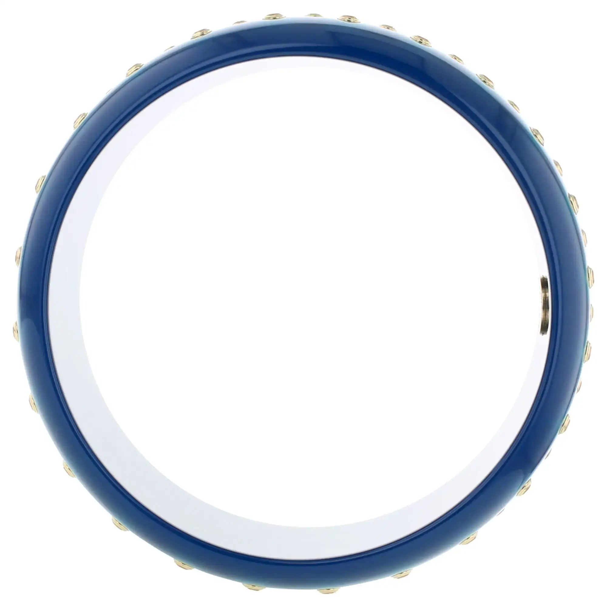 Isabella Bangle | Cobalt blue bakelite with inlay and stones.