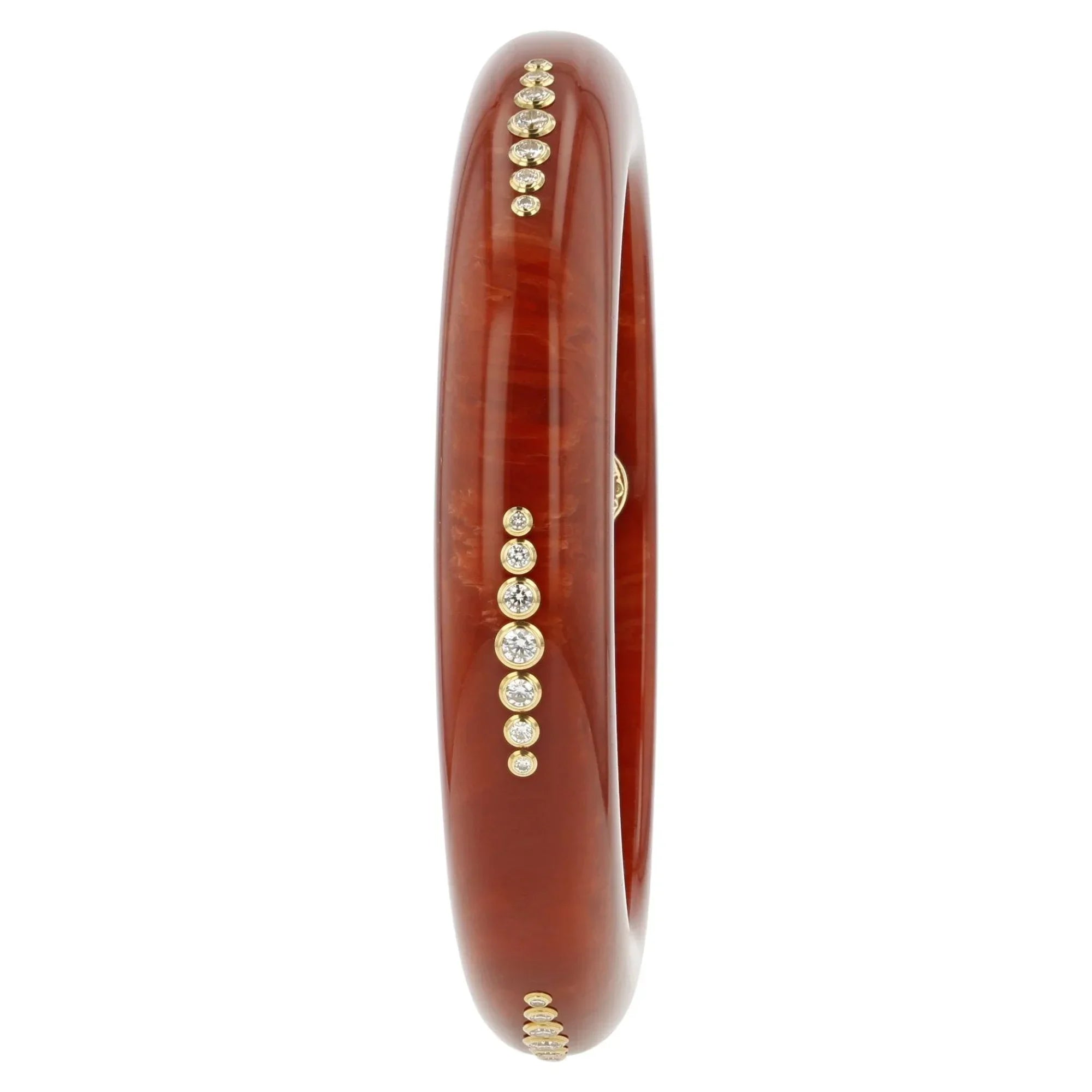 Jane Bangle | Paprika colored bakelite bangle with stones.