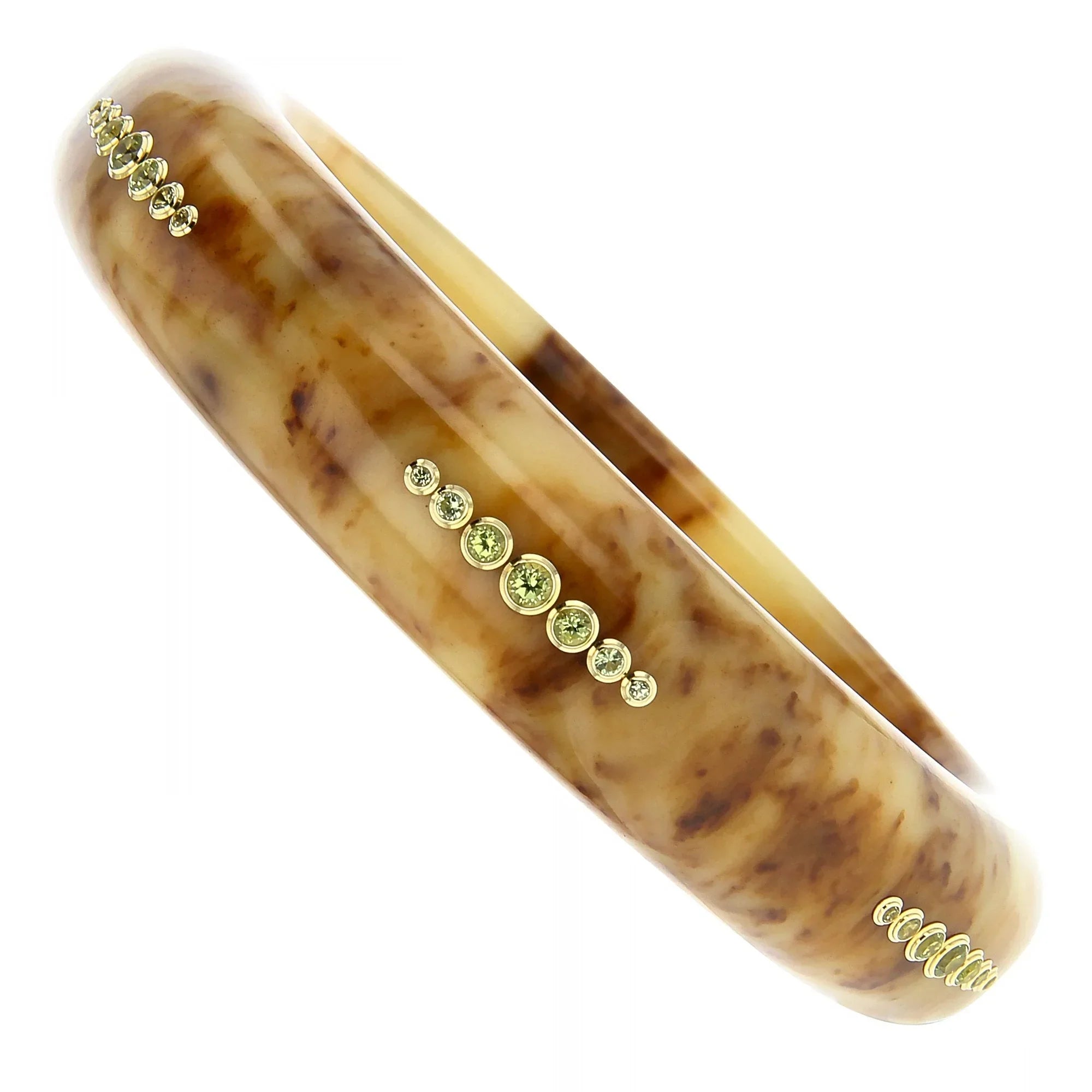 Jane Bangle | Bakelite bangle with 6 gemstone rows.