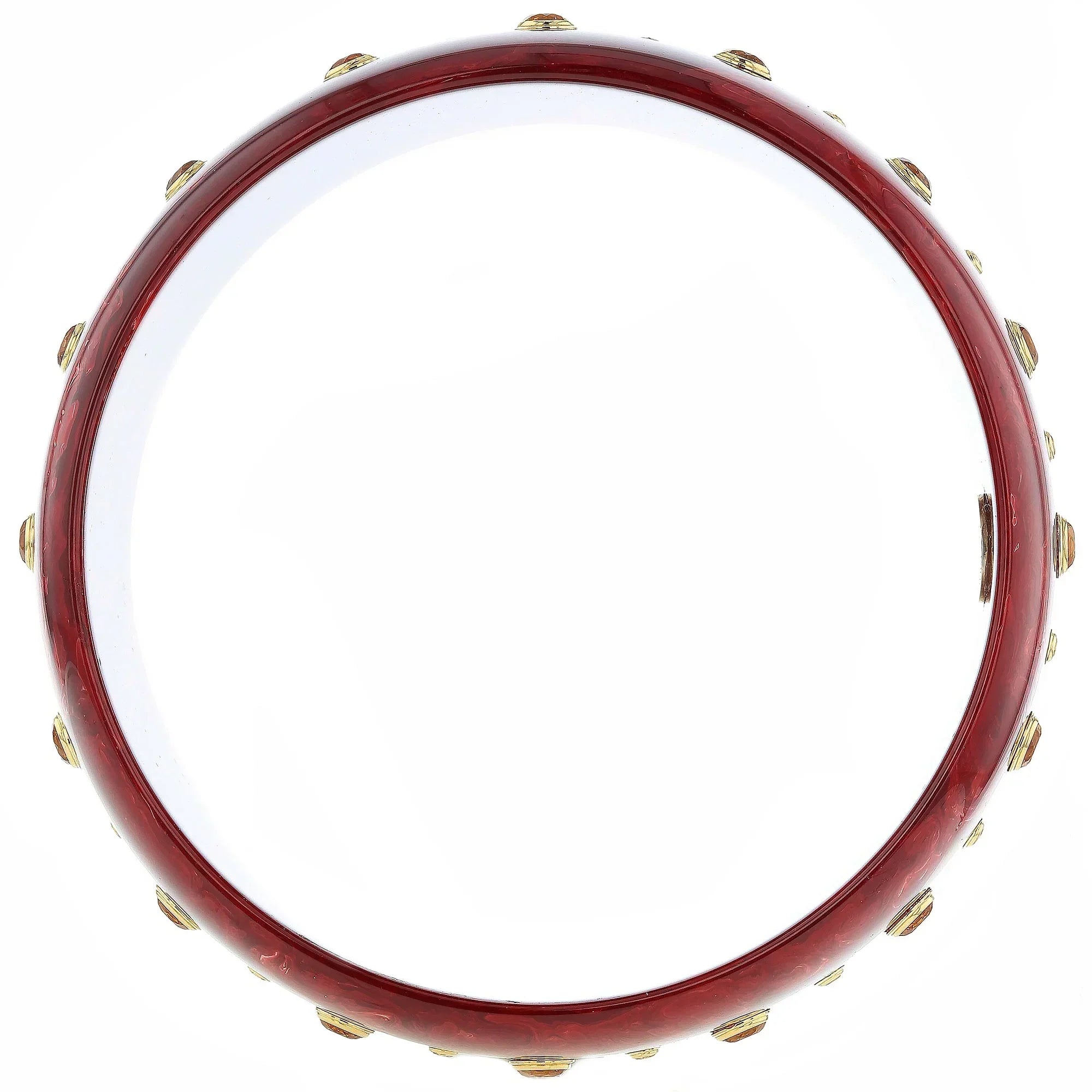 Kalina Bangle | Tribal pattern bakelite bangle with inlay and stones.