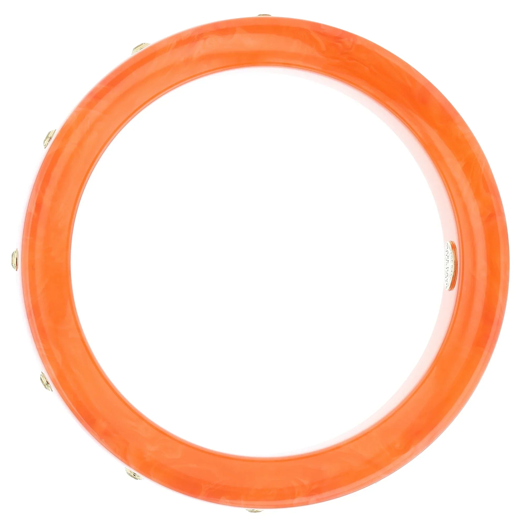 Kara Bangle | Warm Orange Bakelite With Inlay And Stones.