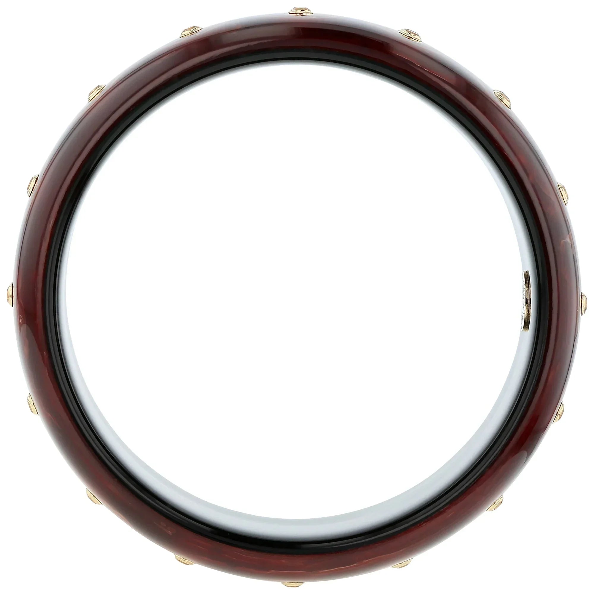 Karissa Bangle | Dual tone burgundy bakelite with inlay and stones. 