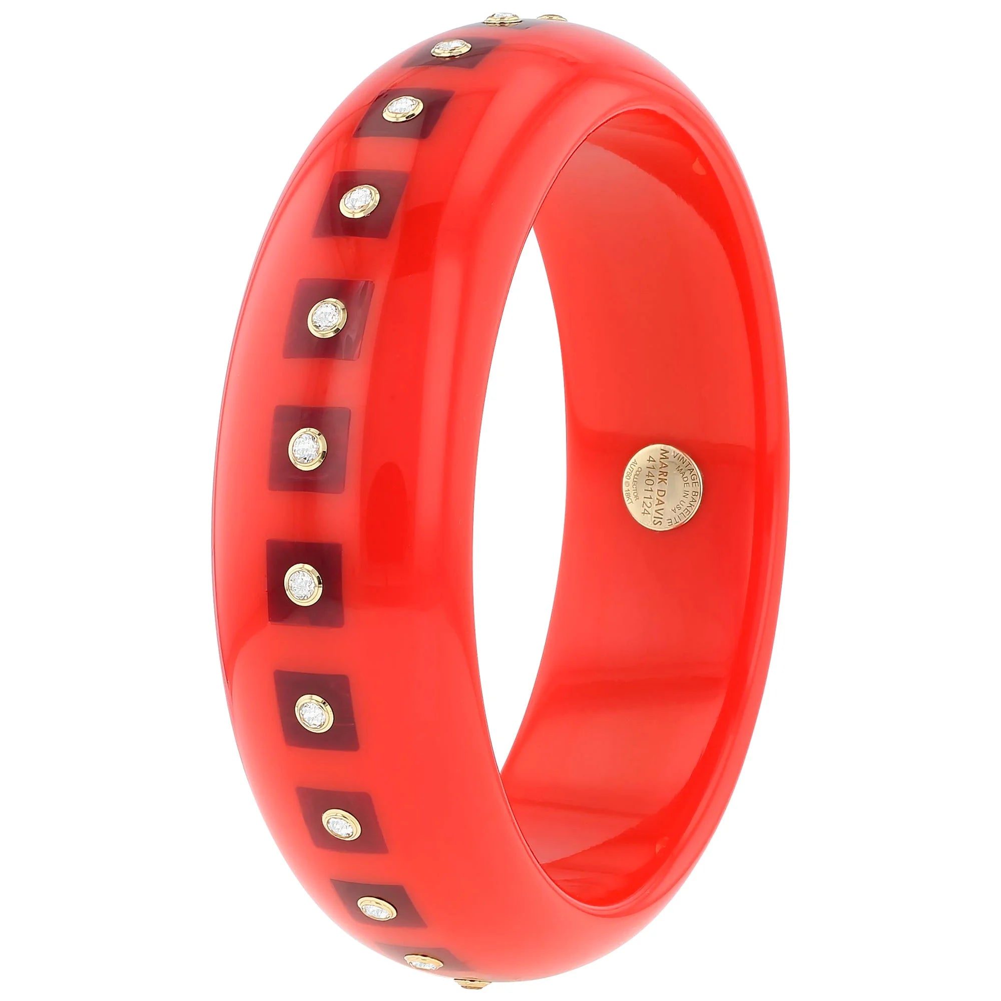 Katherine Bangle | Bakelite with inlay and stones. 