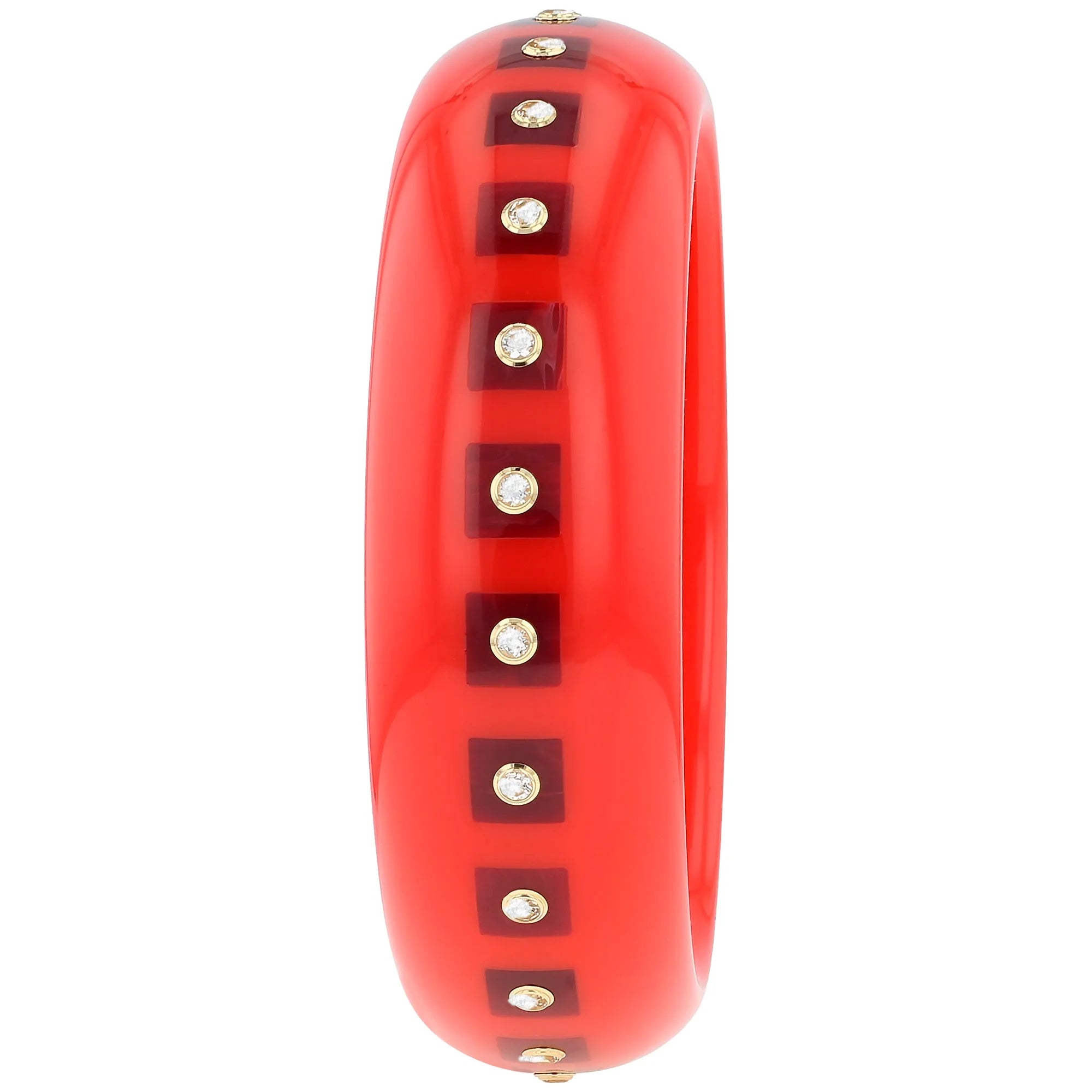 Katherine Bangle | Bakelite with inlay and stones. 