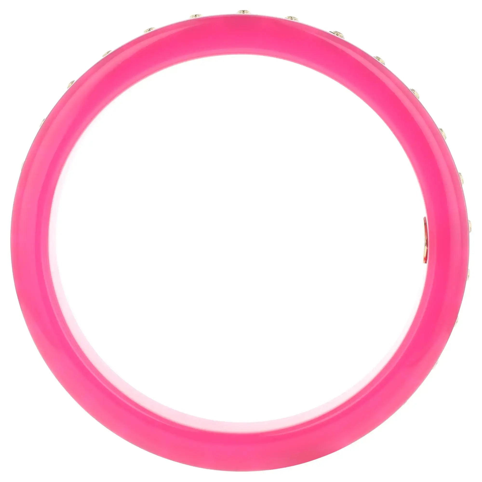 Katherine Bangle | Carnation pink bakelite with inlay and stones.