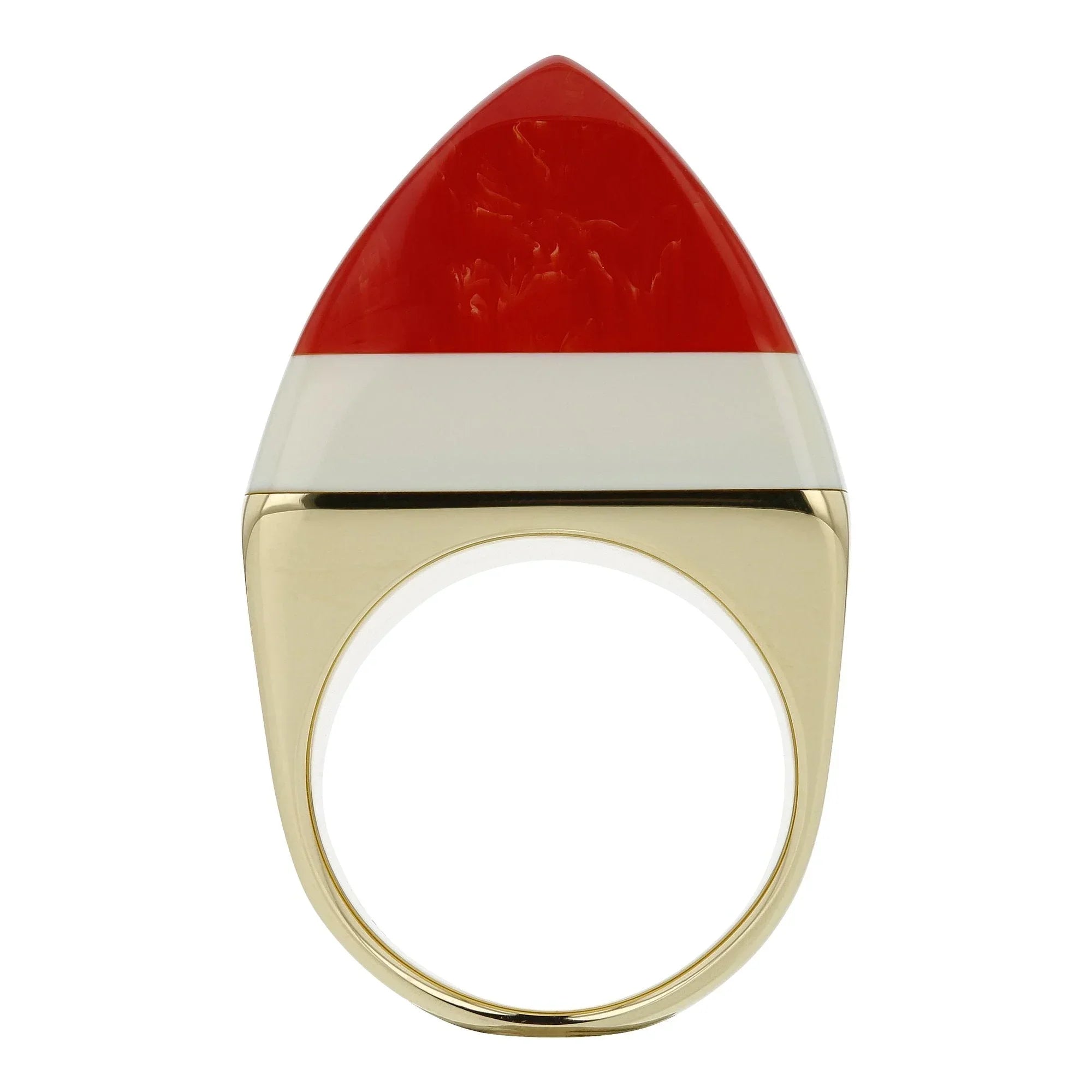 Kendall Ring | Bakelite sugar loaf shaped ring with a gold band.