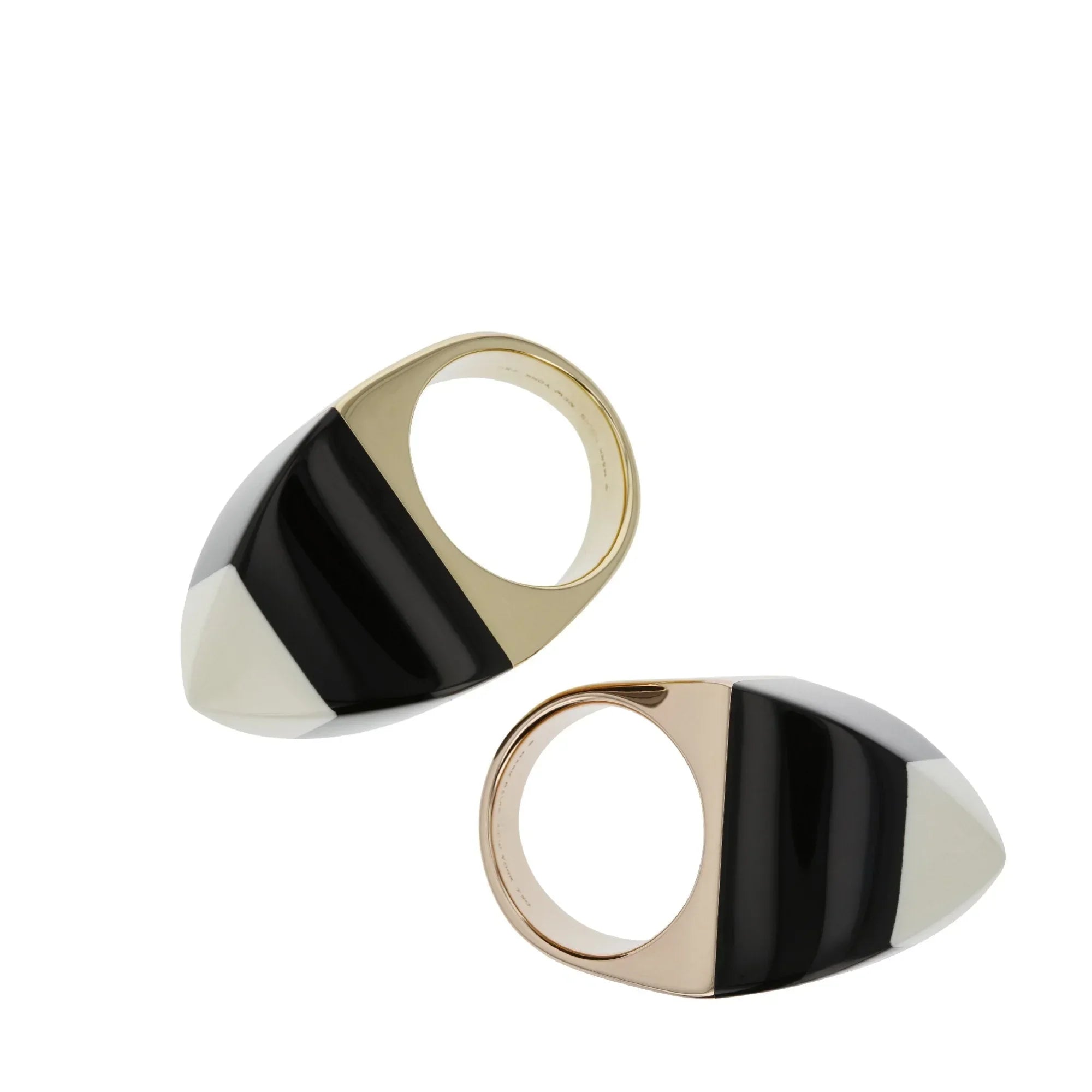 Kendall Ring | High contrast bakelite ring with a gold band.