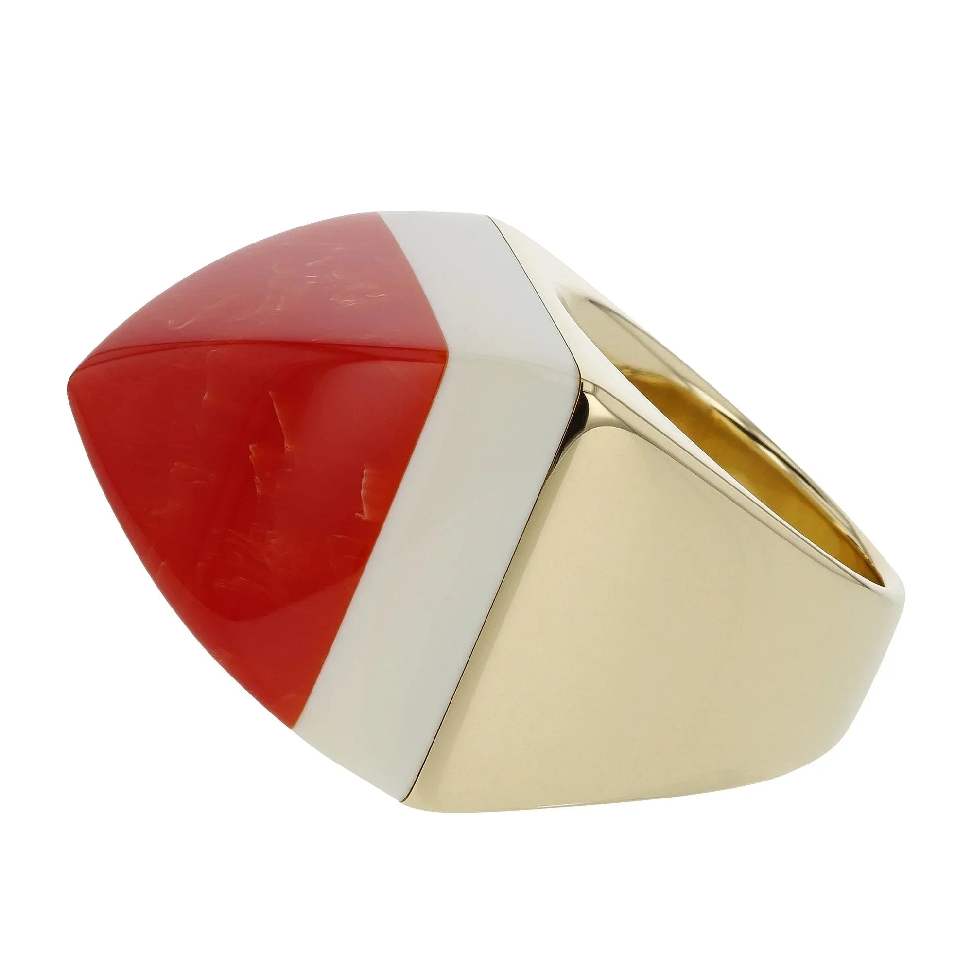 Kendall Ring | Bakelite sugar loaf shaped ring with a gold band.