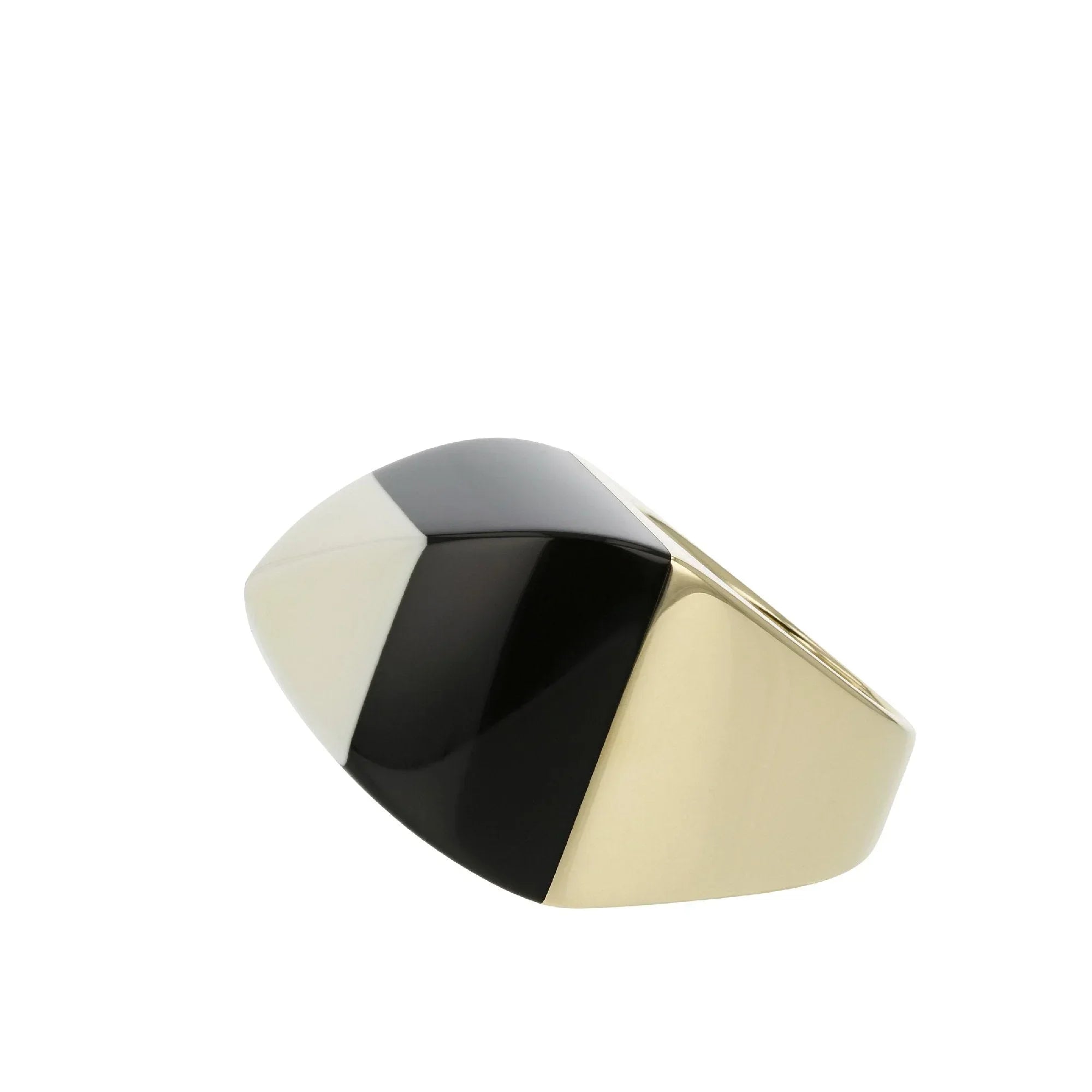 Kendall Ring | High contrast bakelite ring with a gold band.