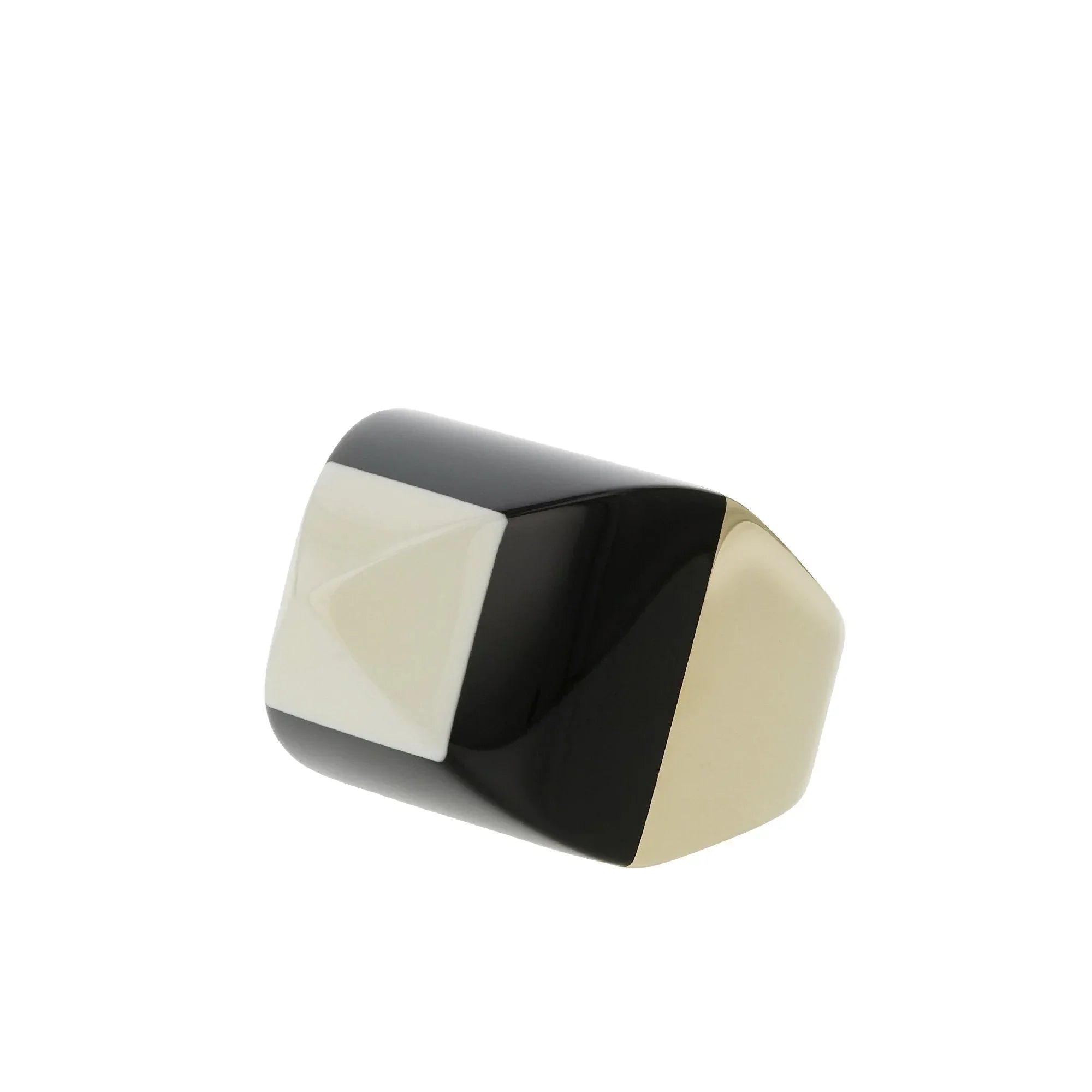 Kendall Ring | High contrast bakelite ring with a gold band.