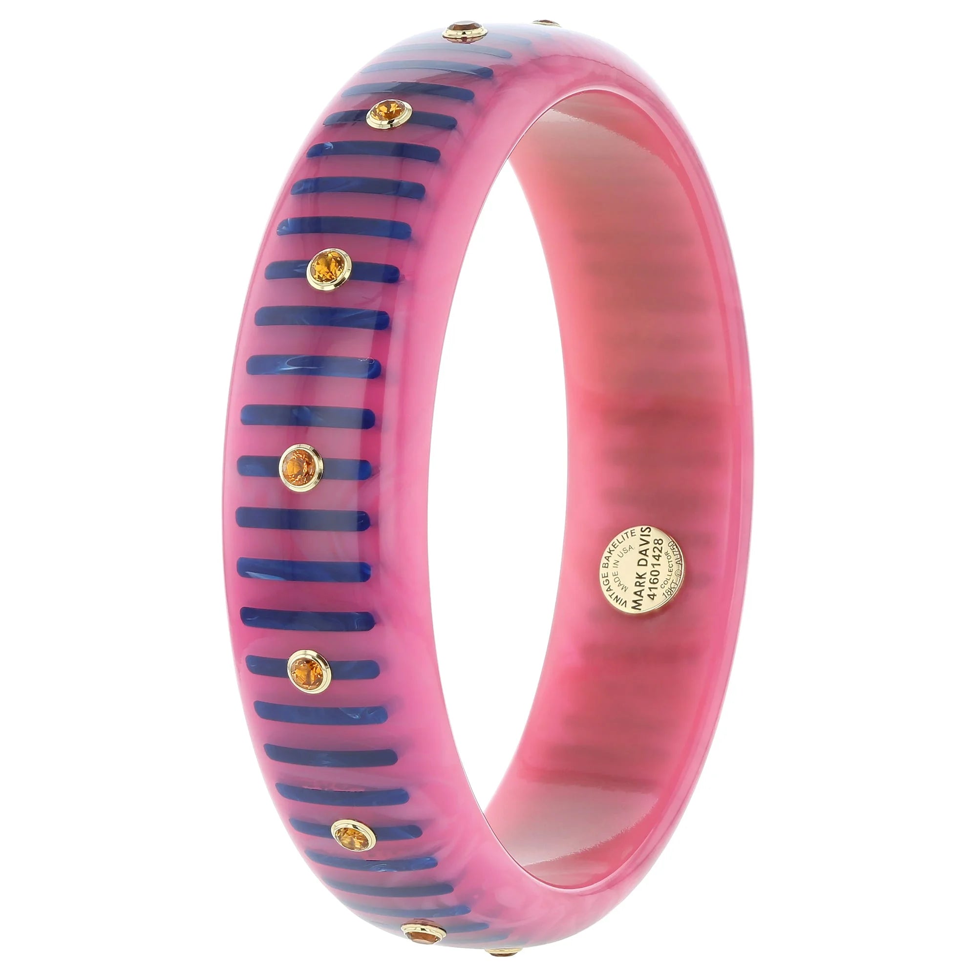 Lenora Bangle | Bakelite With Inlay And Stones.