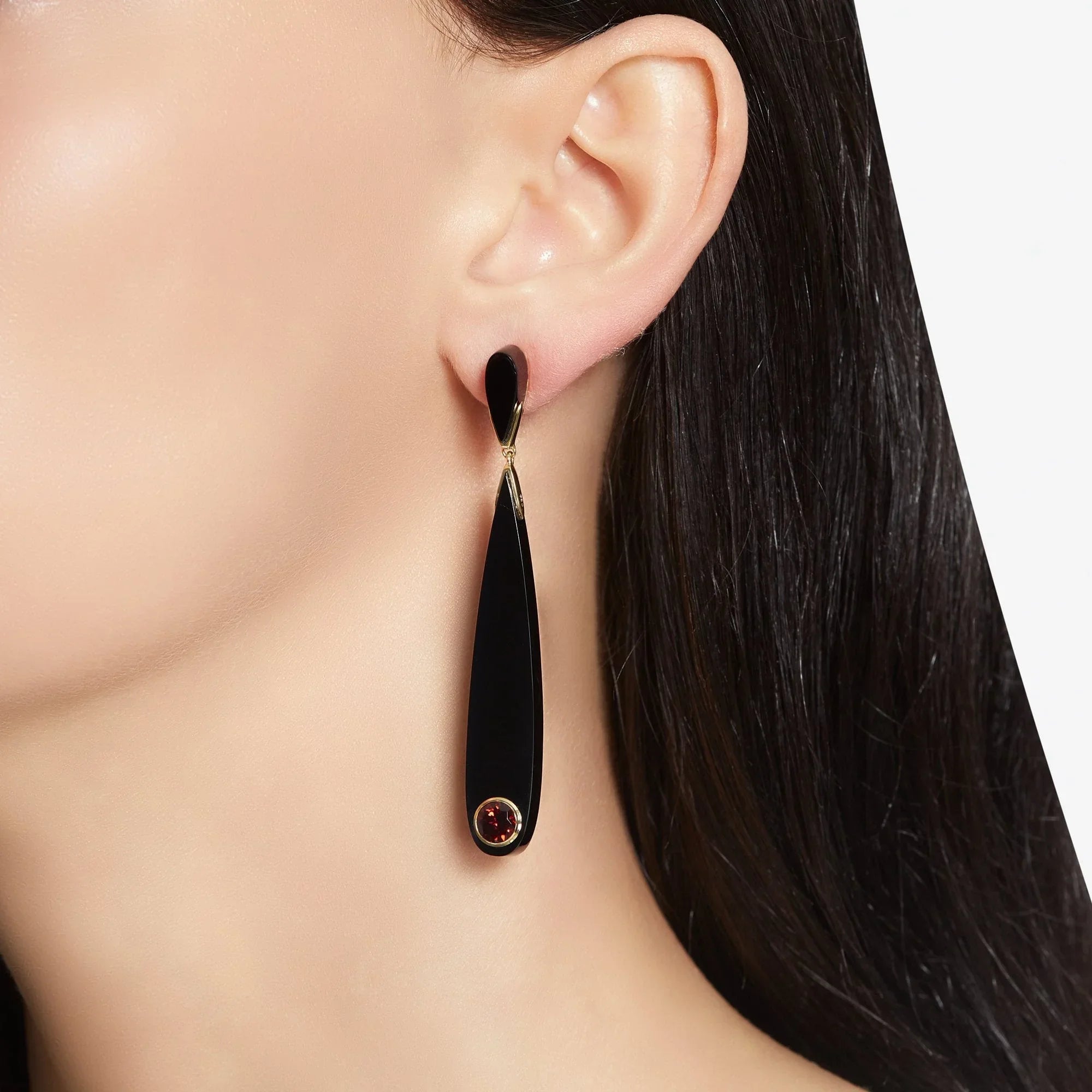 Lila Earrings | Bakelite drop earrings with stones.