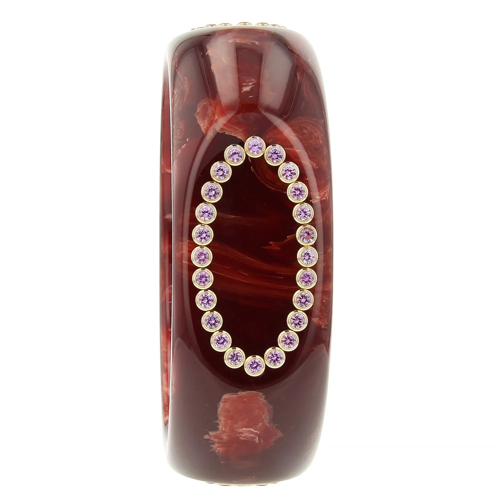 Lillia Bangle | Bakelite with an oval pattern of stones.