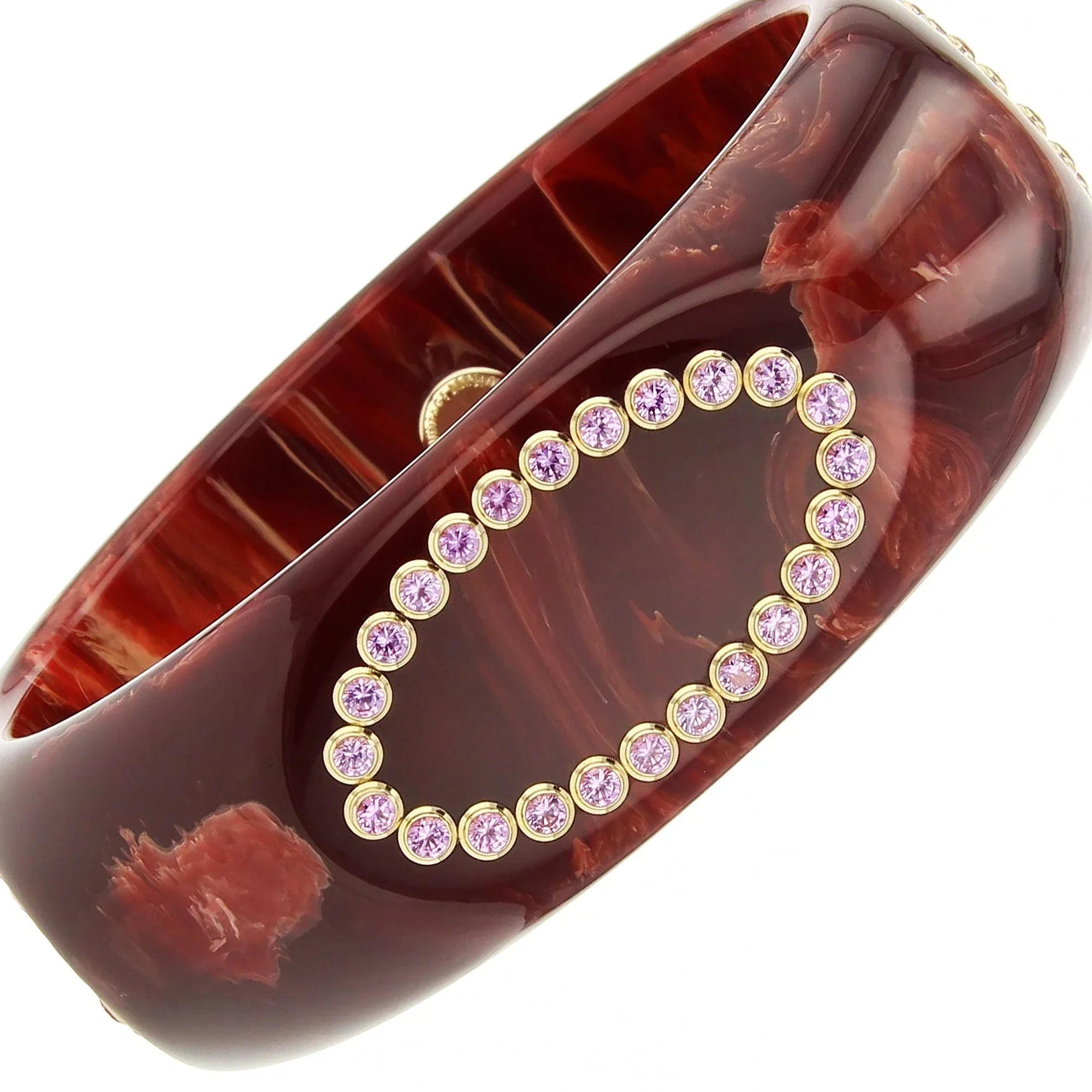 Lillia Bangle | Bakelite with an oval pattern of stones.