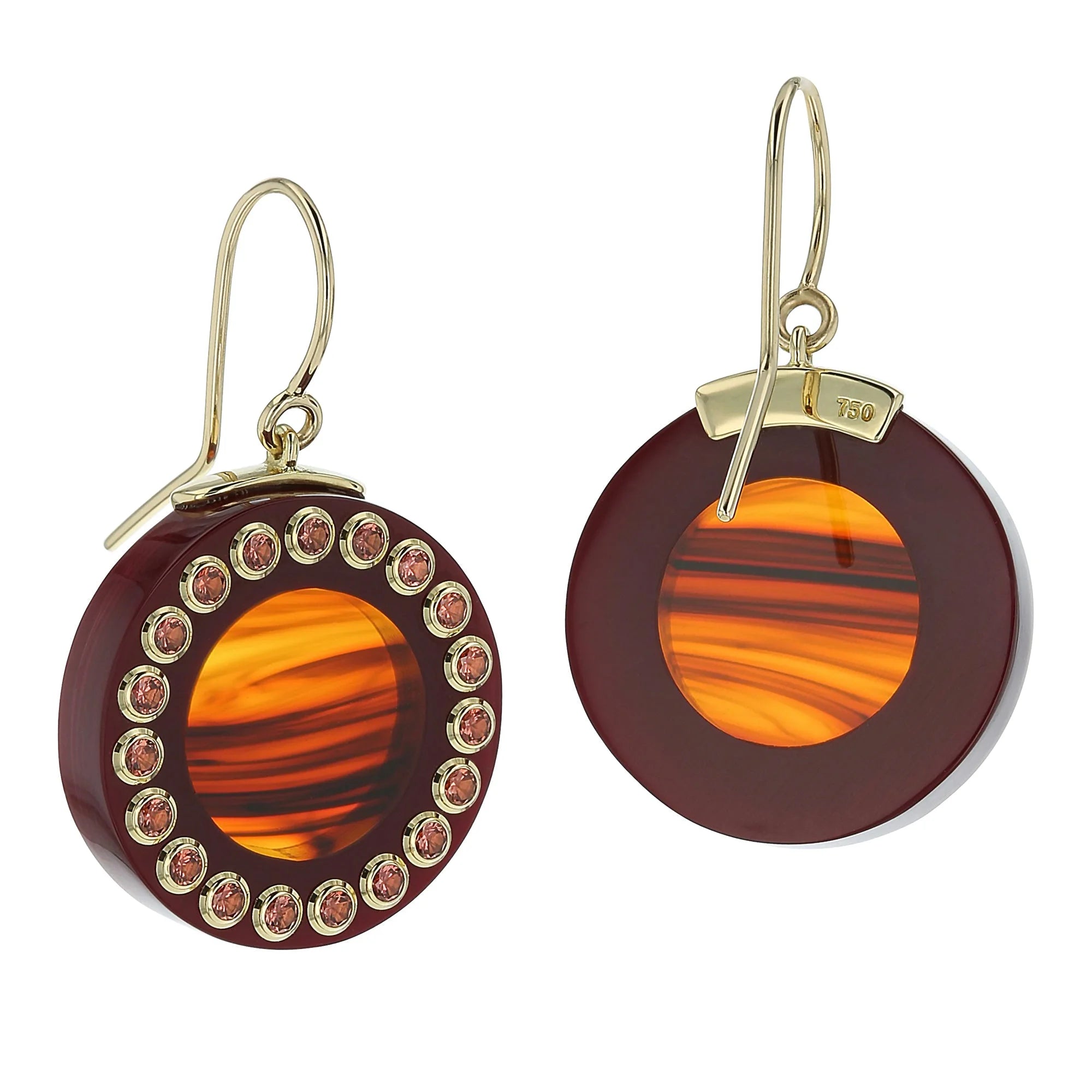 Lily Earrings | Bakelite with gold and stones. 