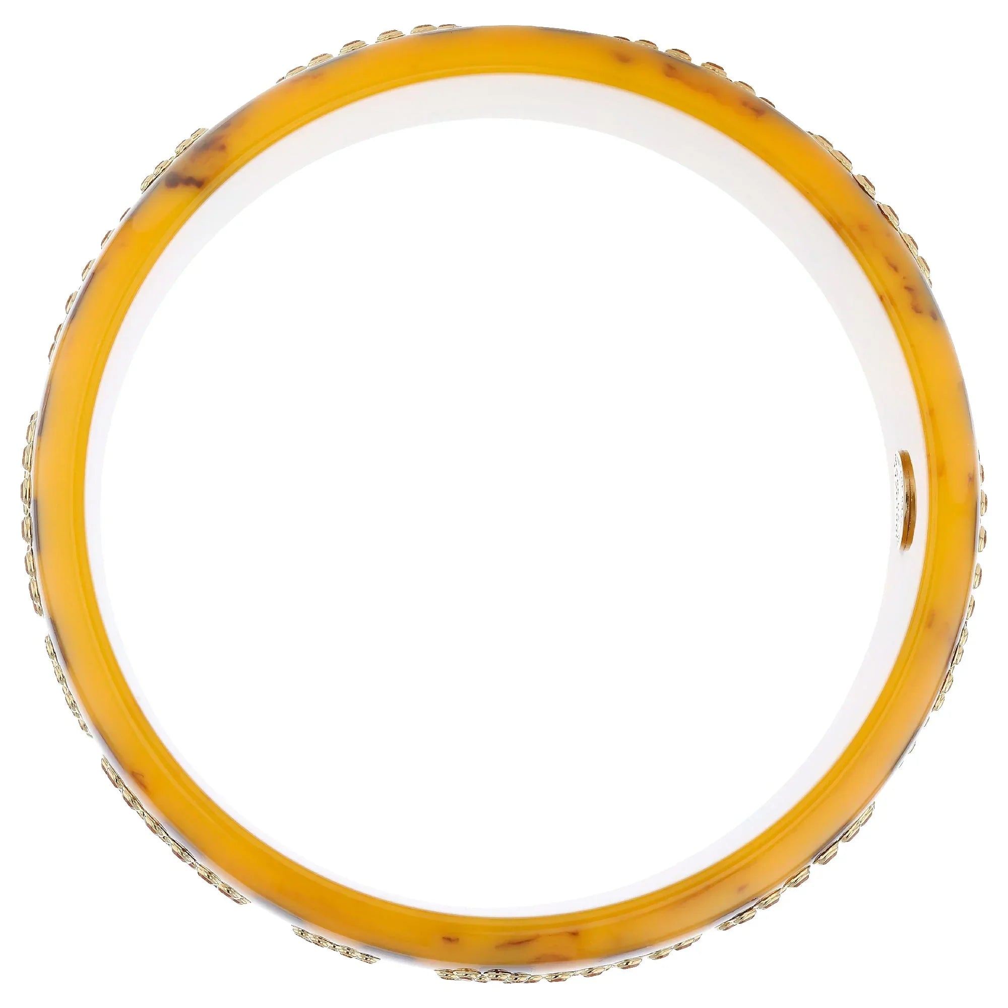 Linea Echo Bangle | Rich brown bakelite with inlay and stones. 
