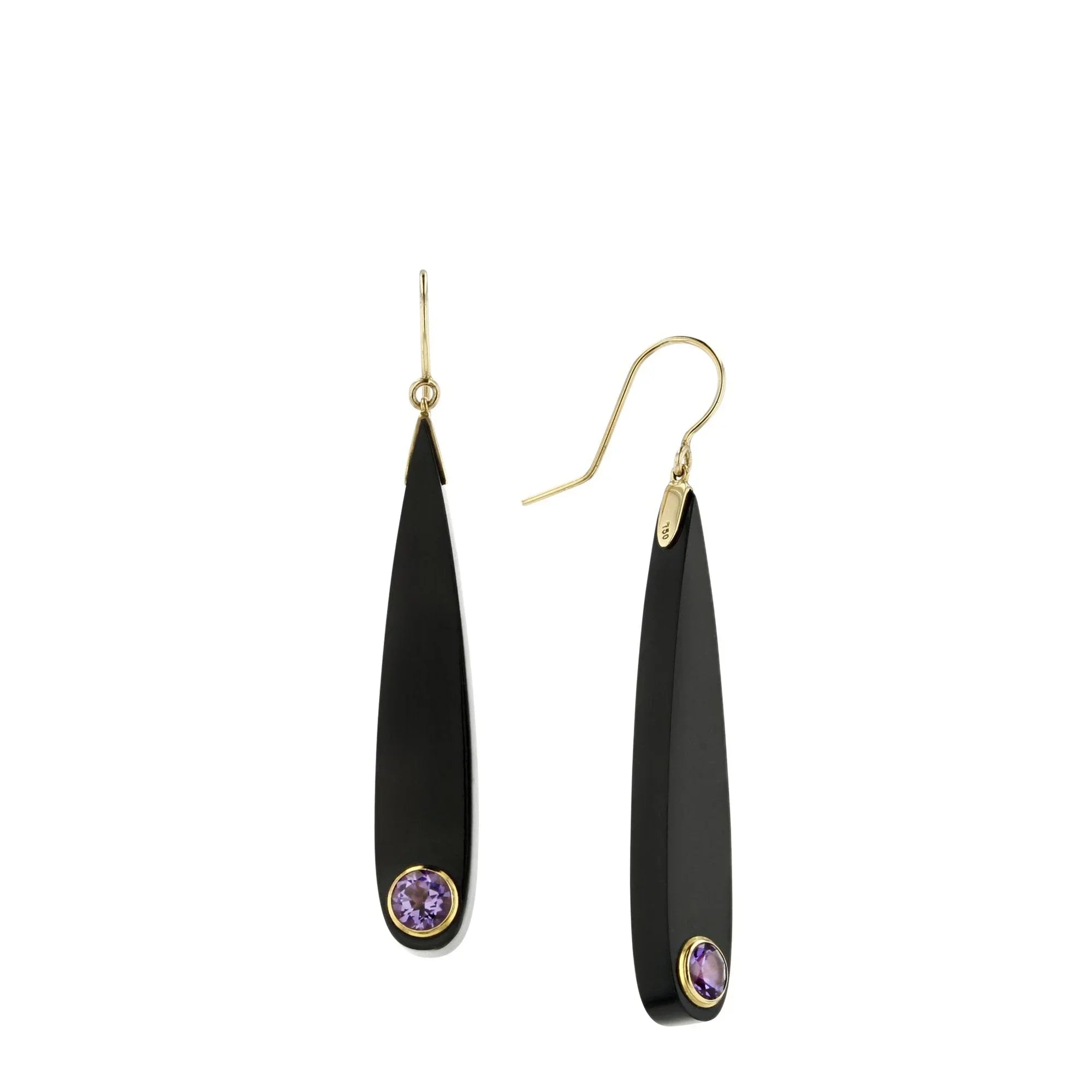 Lola Earrings | Bakelite drop earrings with amethyst.