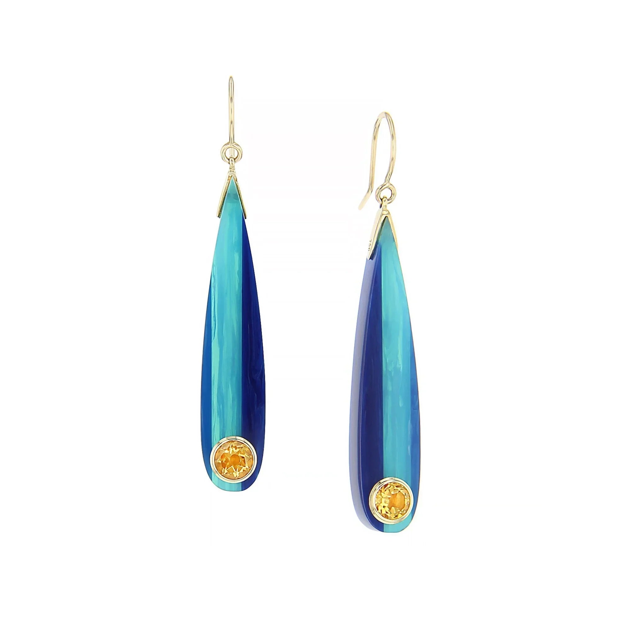 Lola Earrings | Graphic bakelite dangle earrings with stones.