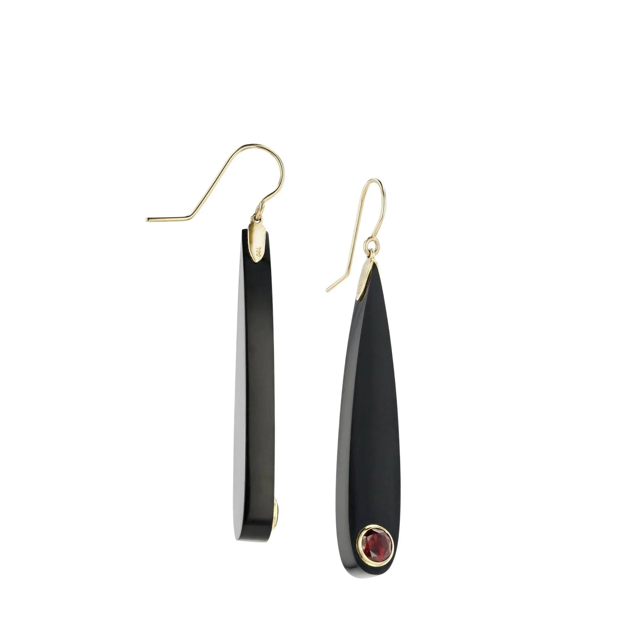 Lola Earrings | Bakelite teardrop earrings with stones.