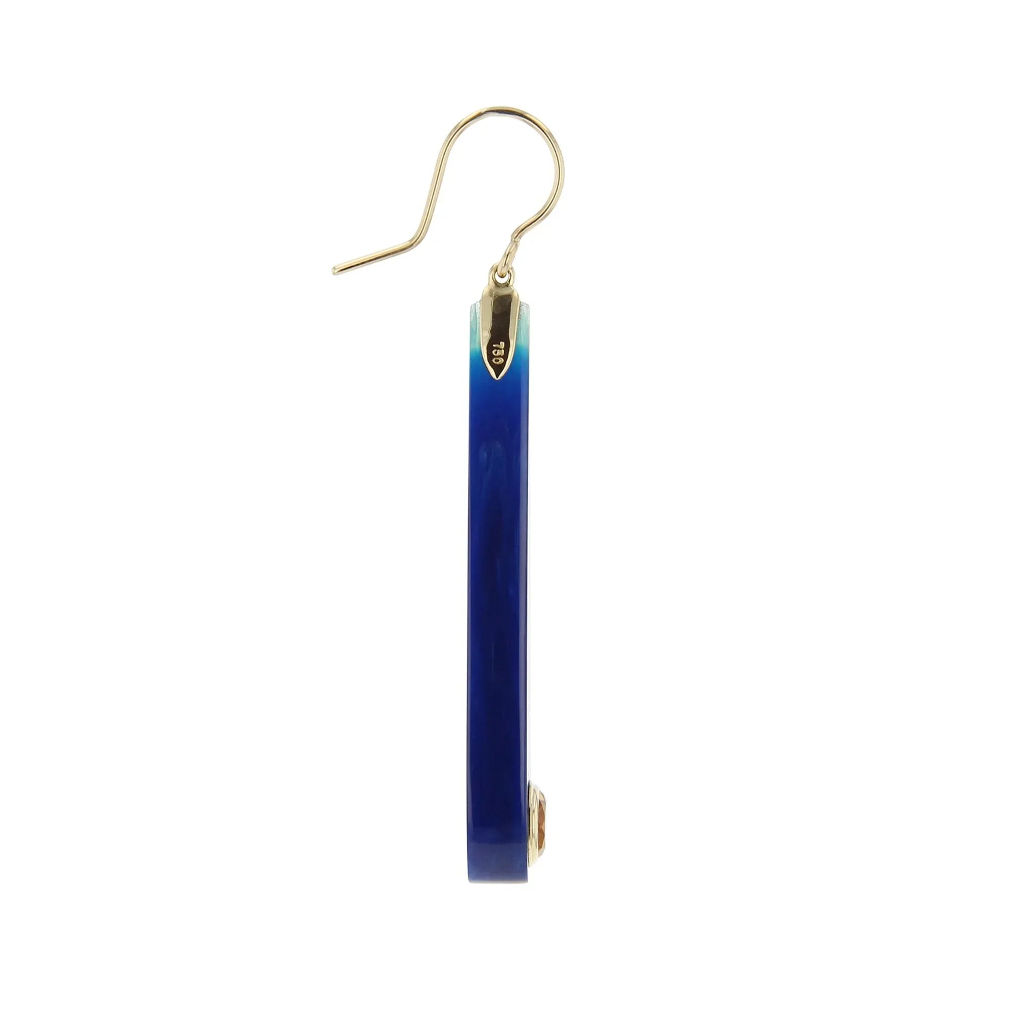 Lola Earrings | Graphic bakelite dangle earrings with stones.
