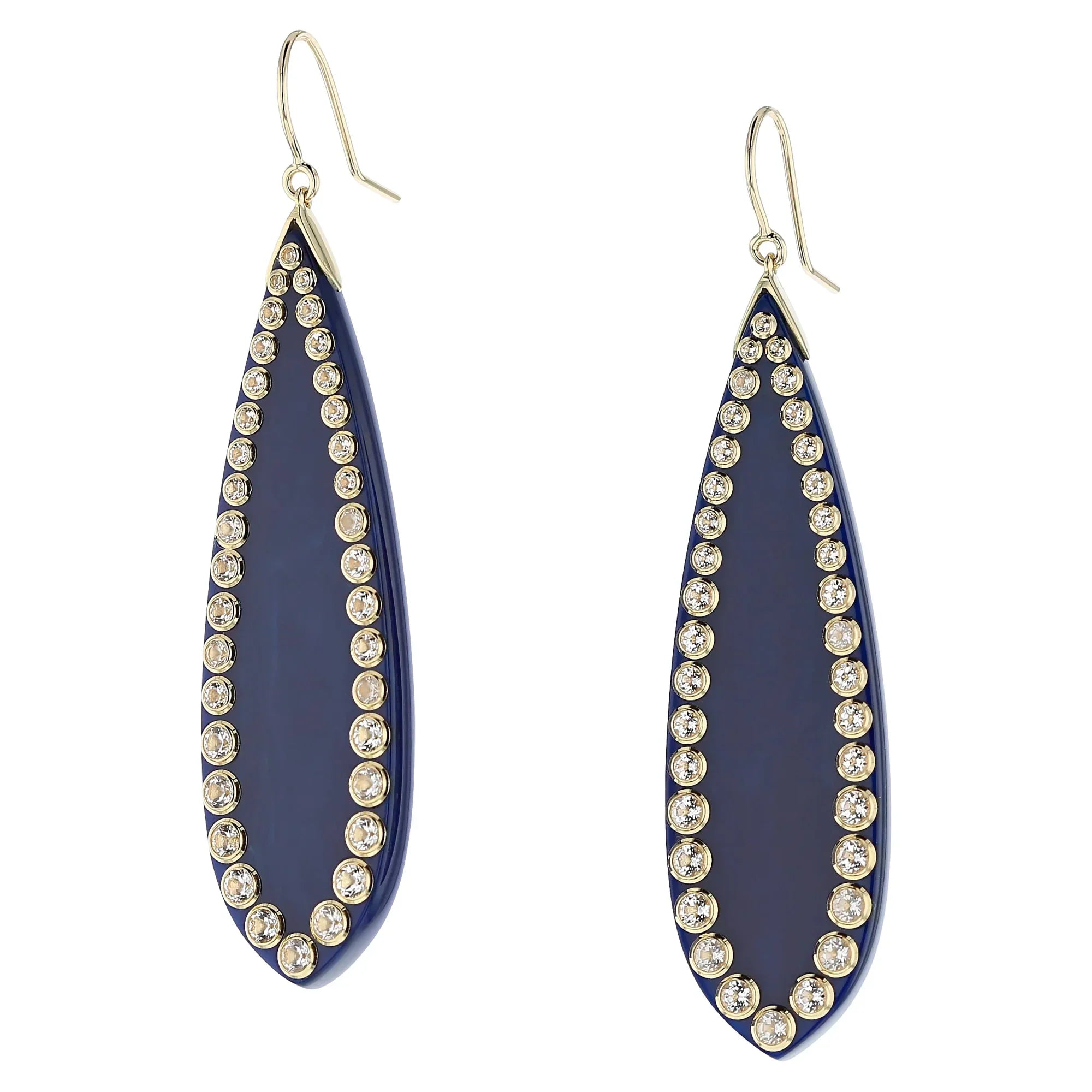 Lydia Earrings | Bakelite with gold and stones. 
