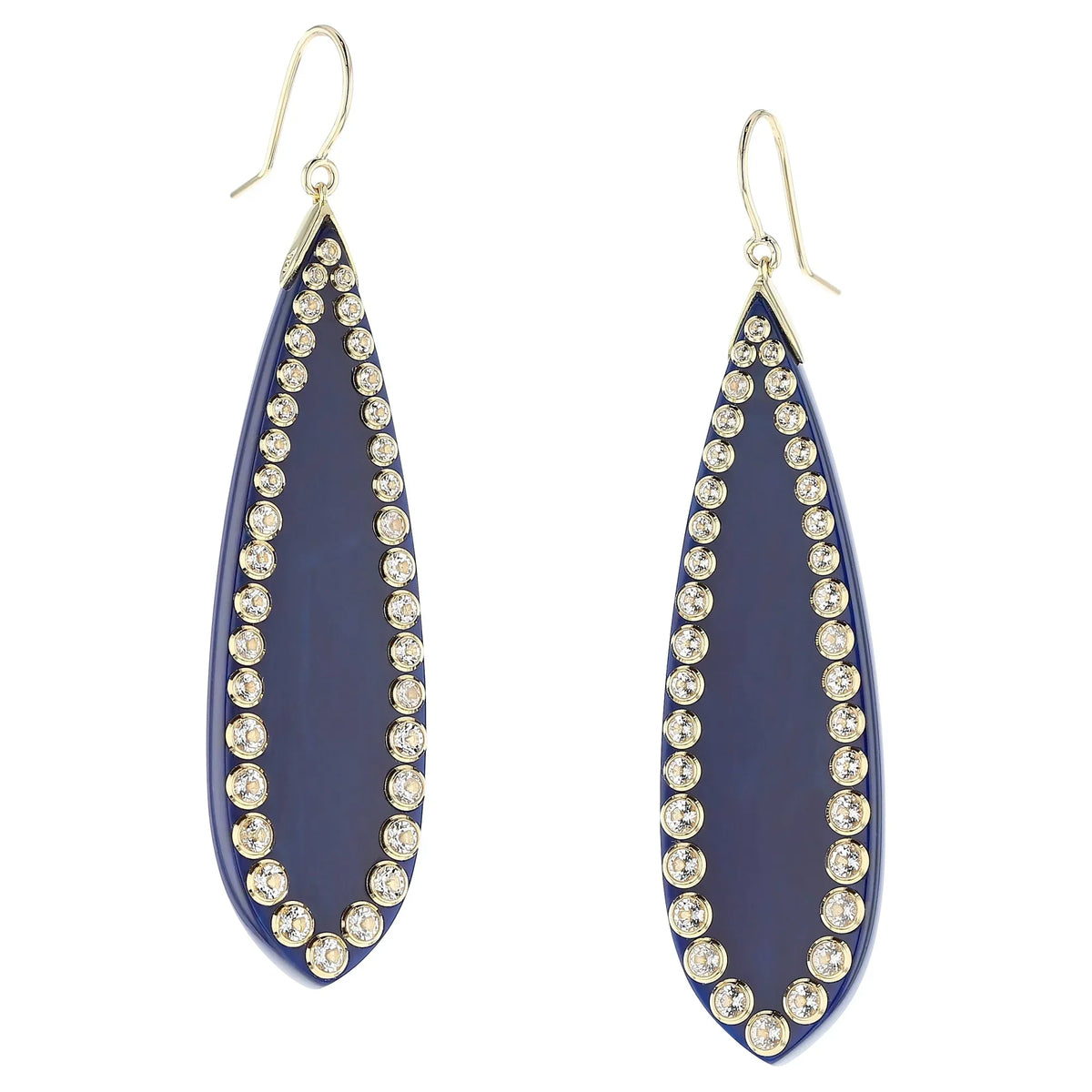 Lydia Earrings | Bakelite with gold and stones. 