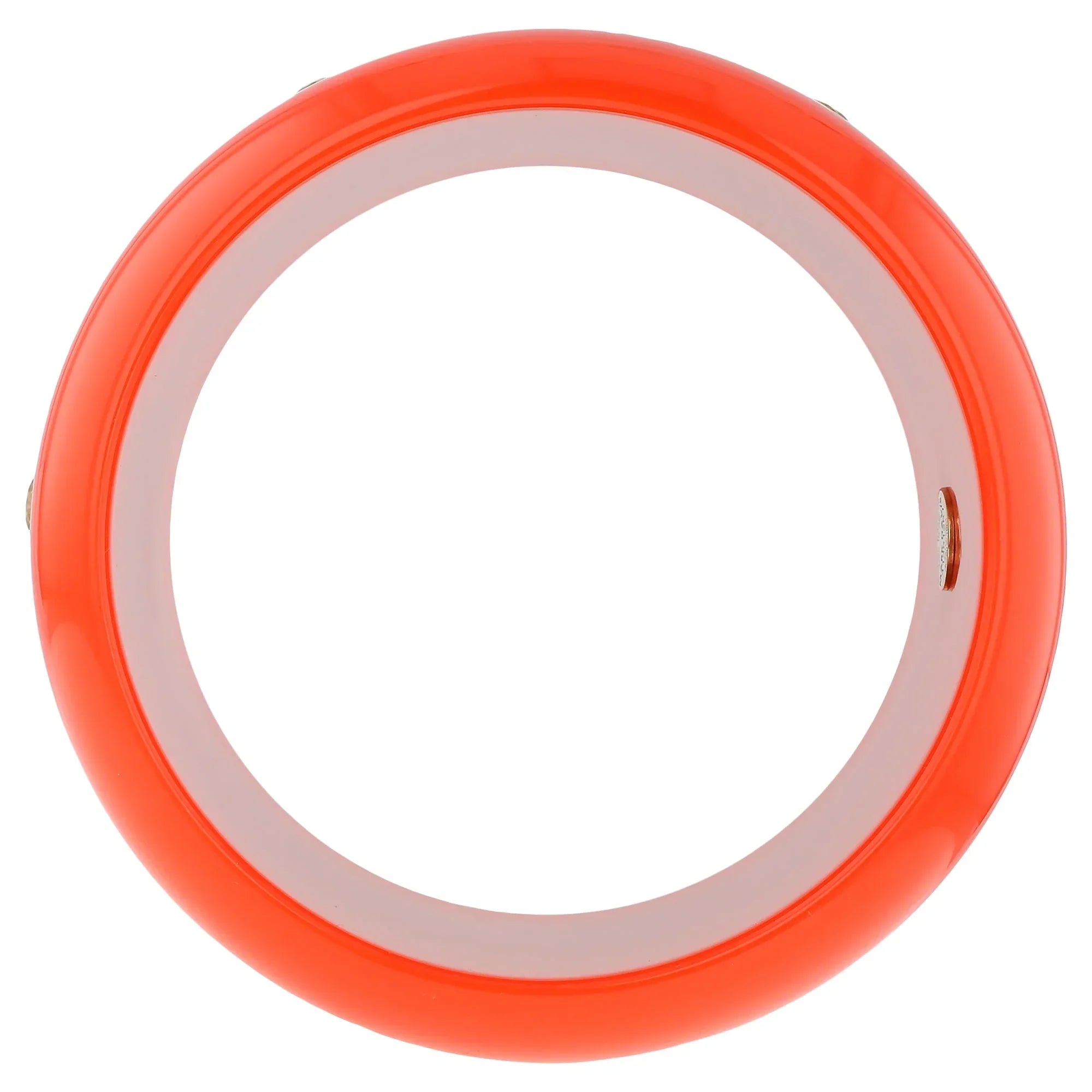 Lyra Bangle | Vibrant orange bakelite with inlay and stones.
