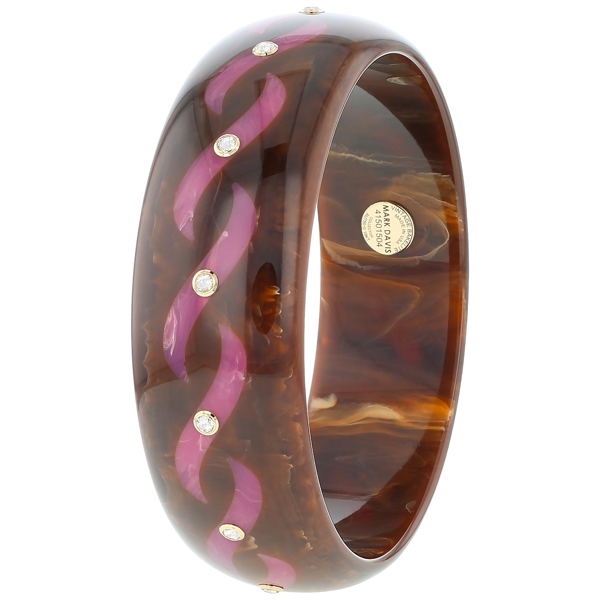 Mabyn Bangle | Bakelite with inlay and stones. 