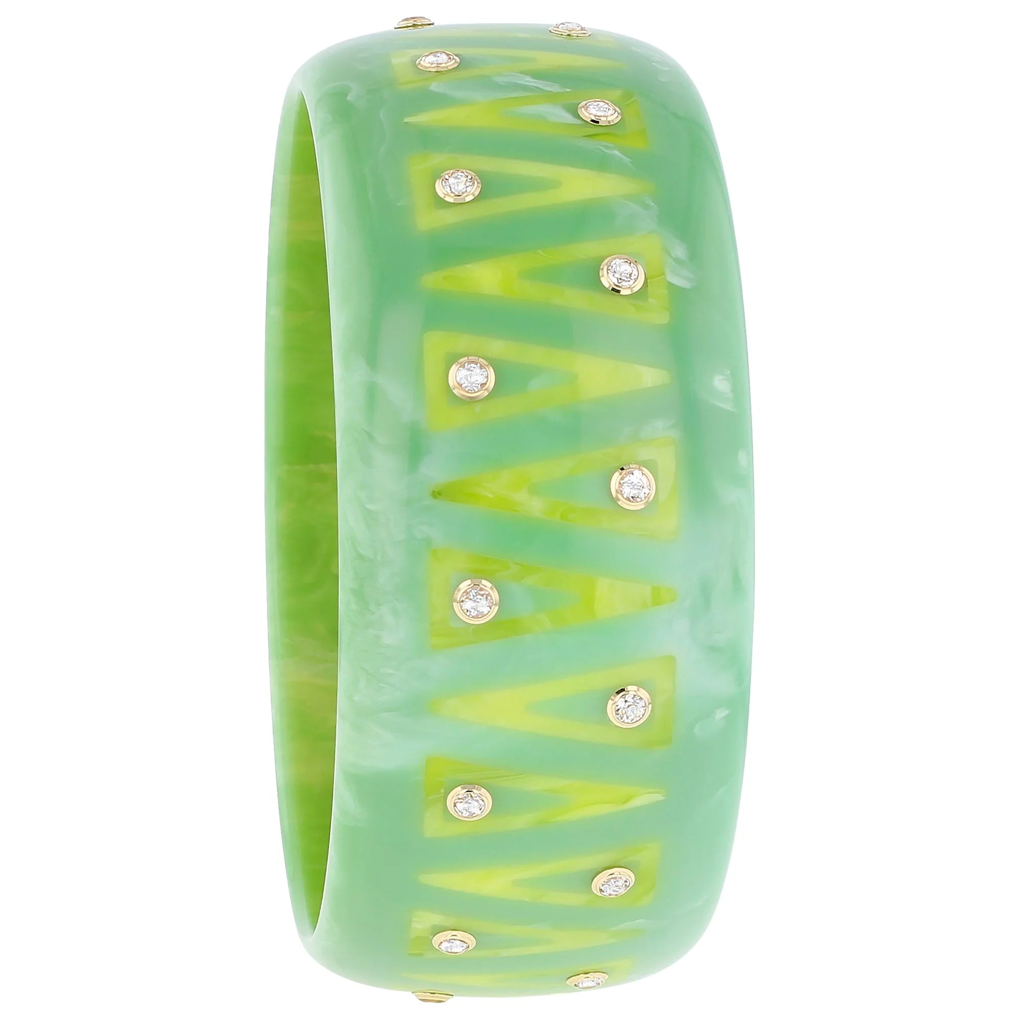 Madi Bangle | Bakelite with inlay and stones. 