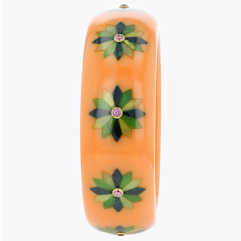 Maren Bangle | Bakelite With Inlay And Stones.
