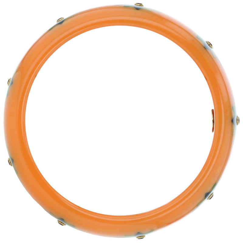 Maren Bangle | Bakelite With Inlay And Stones.