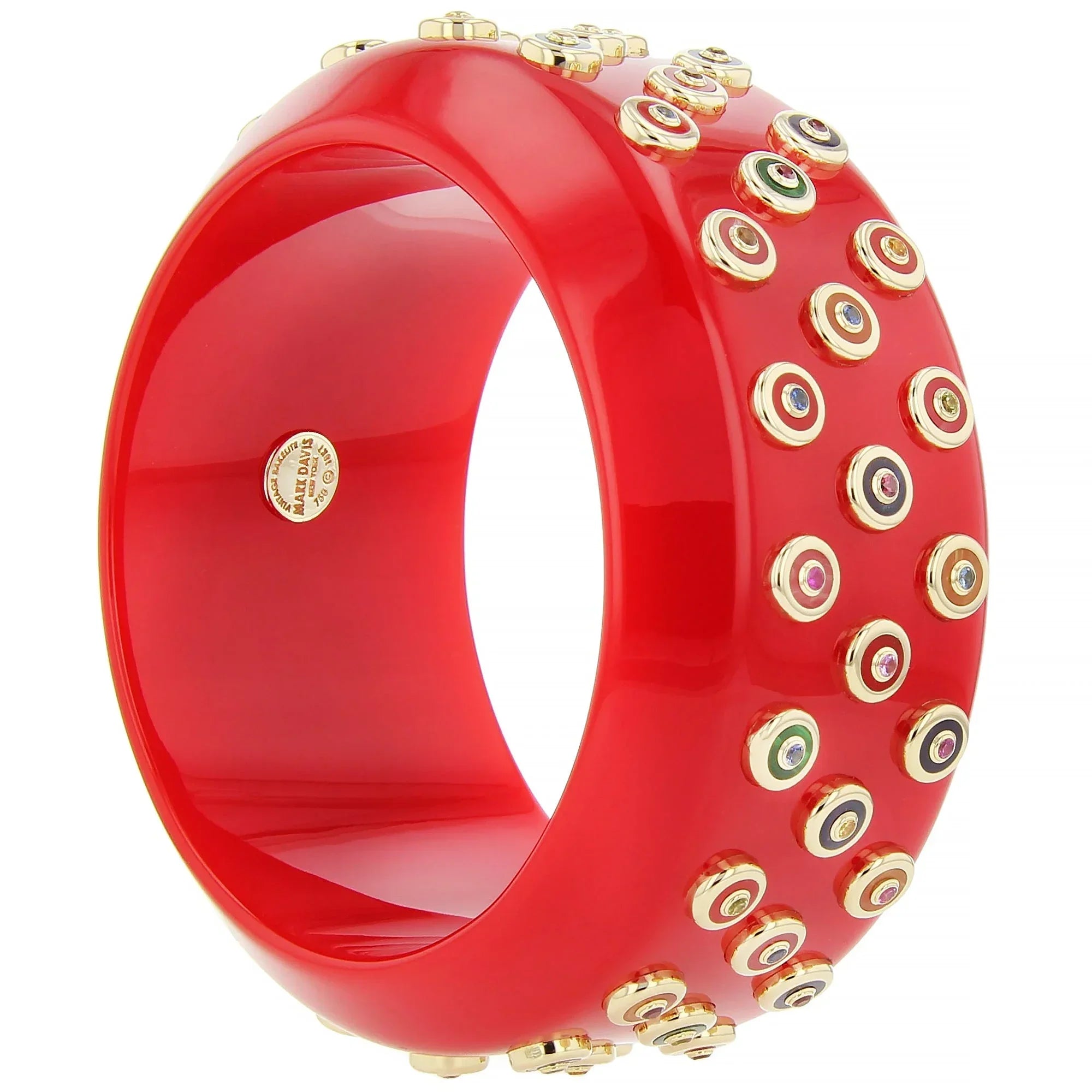 Marilyn III Bangle | Spectacular bakelite bangle with inlay and stones.