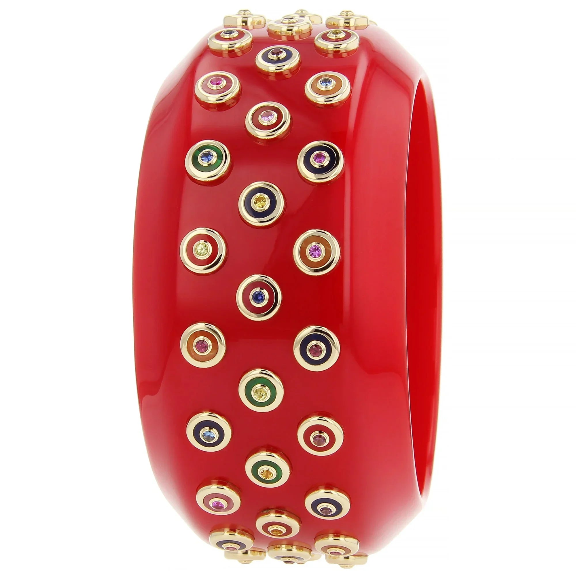Marilyn III Bangle | Spectacular bakelite bangle with inlay and stones.