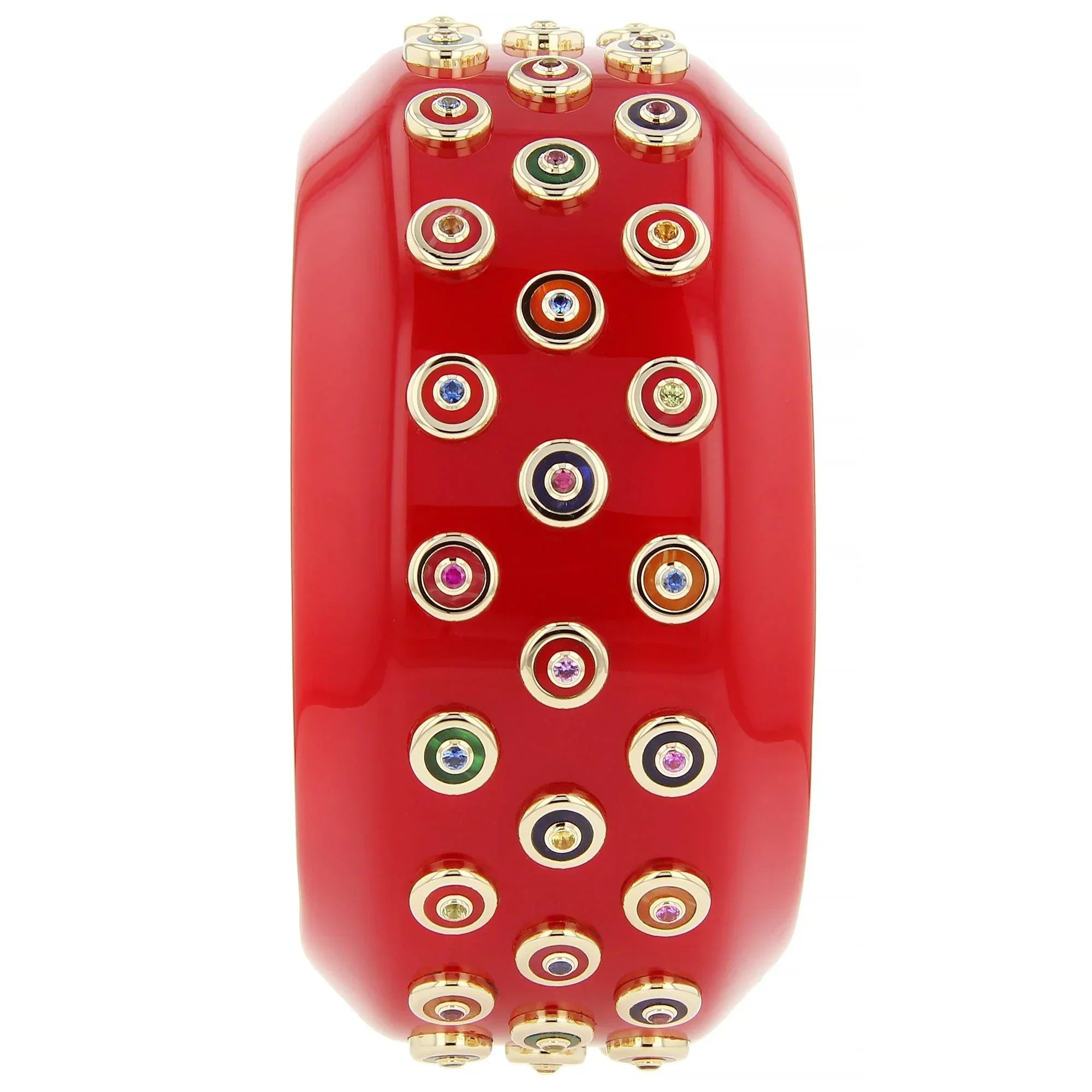 Marilyn III Bangle | Spectacular bakelite bangle with inlay and stones.