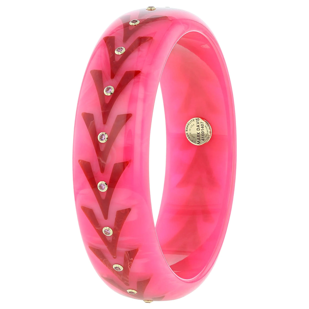 Marlowe Bangle | Bakelite With Inlay And Stones.