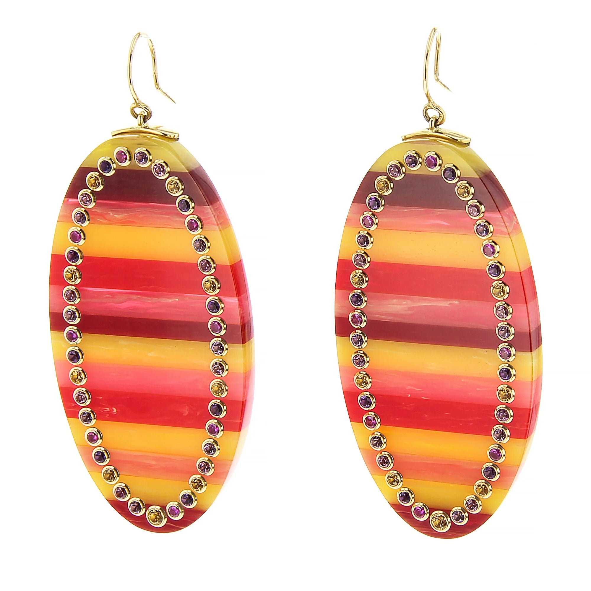 Maya Earrings | Bakelite with stones. 