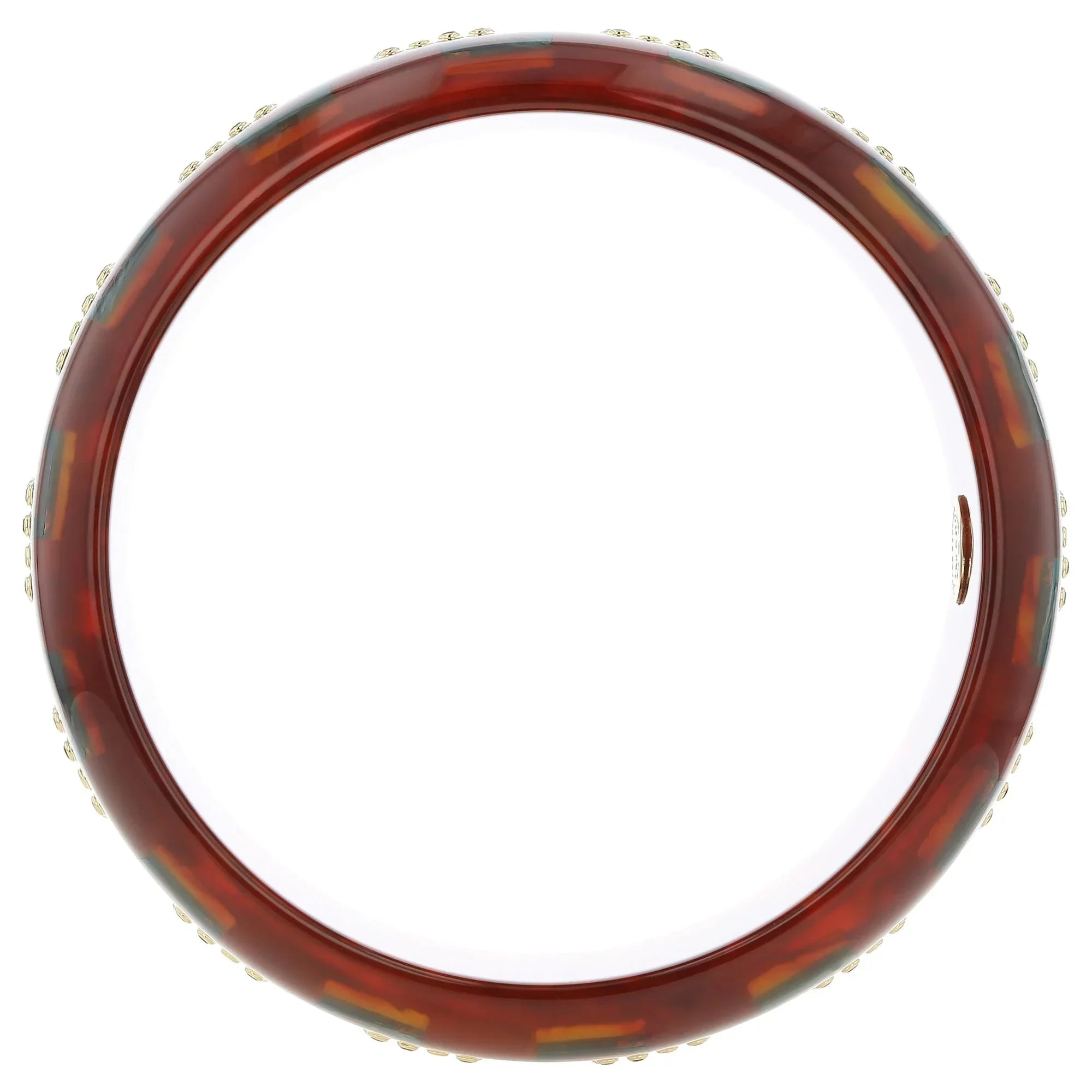 Milana Remi Bangle | Bakelite bangle with inlaid rectangles and stones.