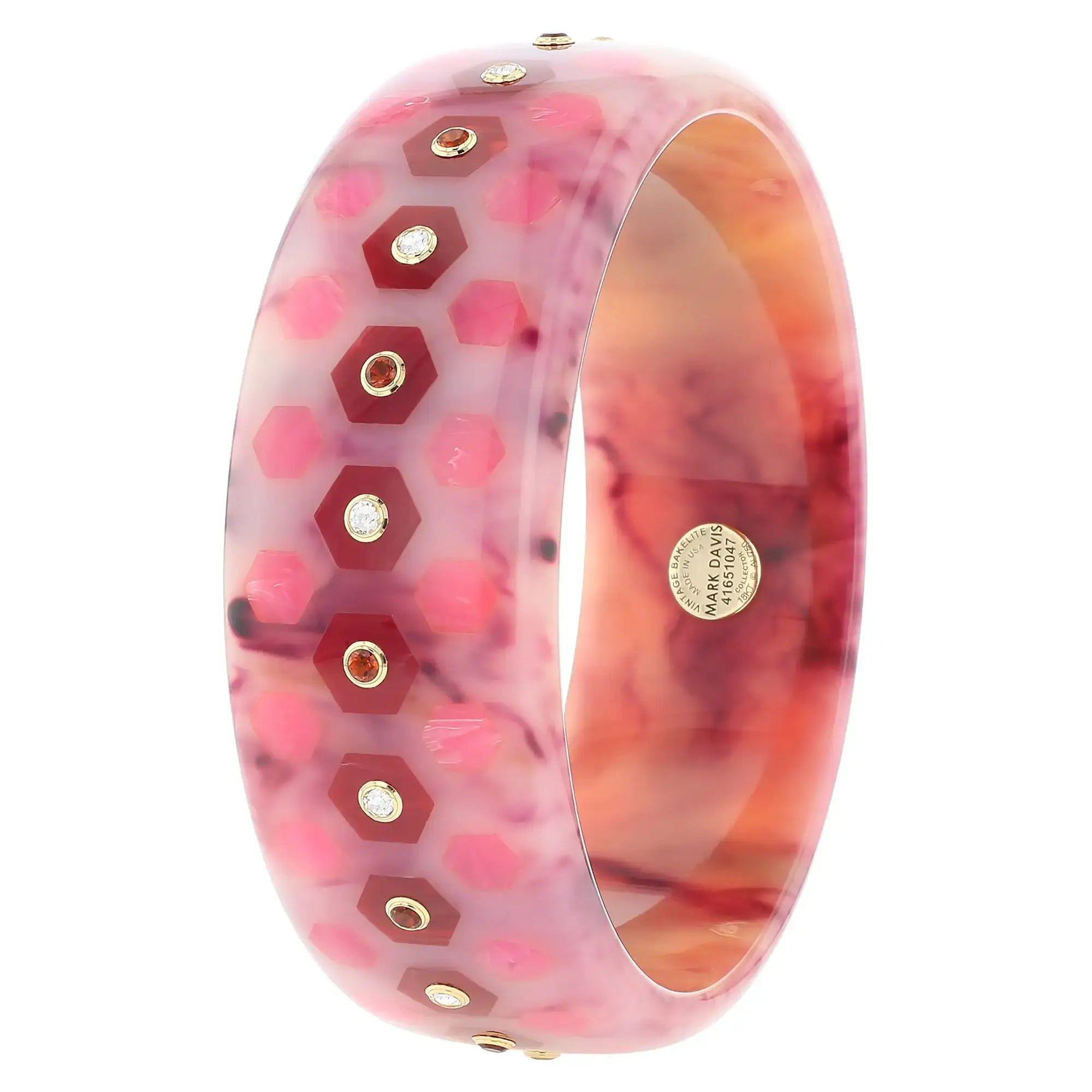 Mirabel Bangle | Pastel purple bakelite with inlay and stones.