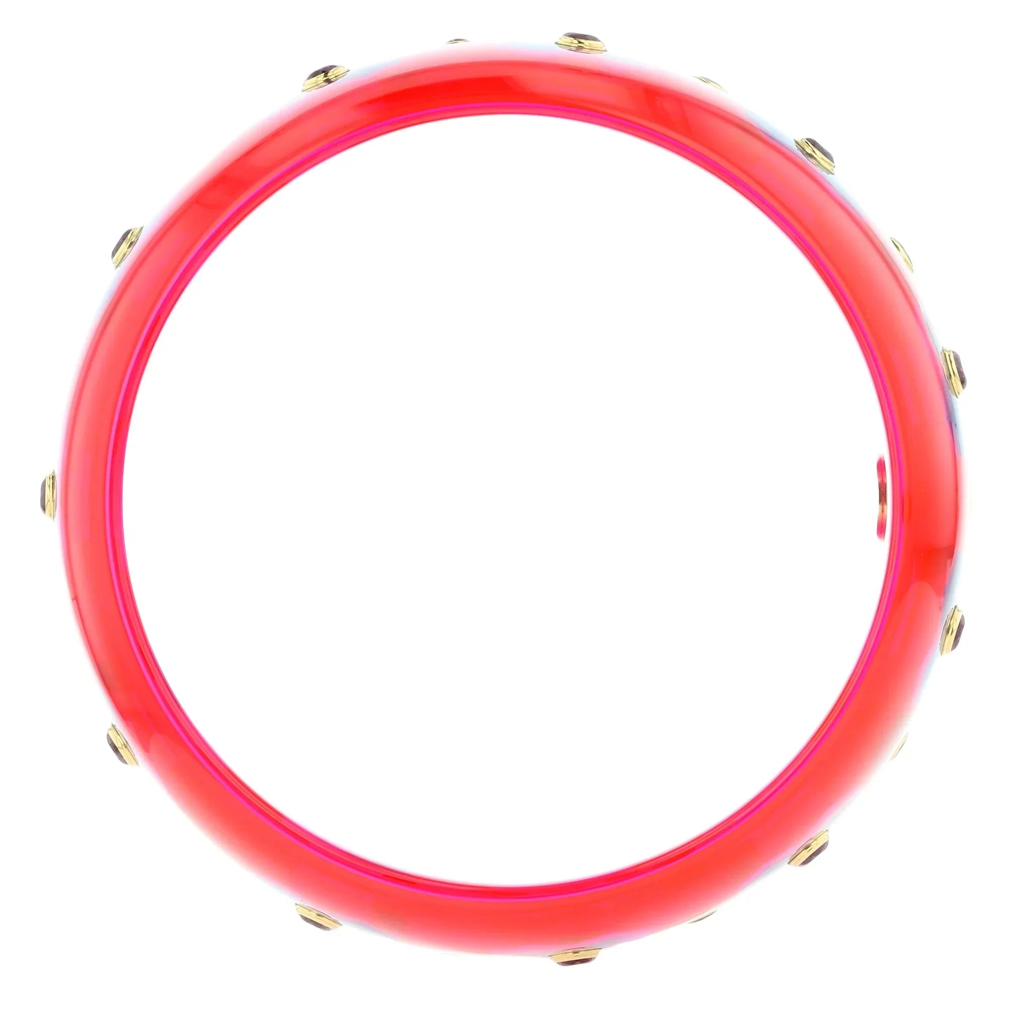 Molly Bangle | Pink Prystal bakelite with inlay and stones.