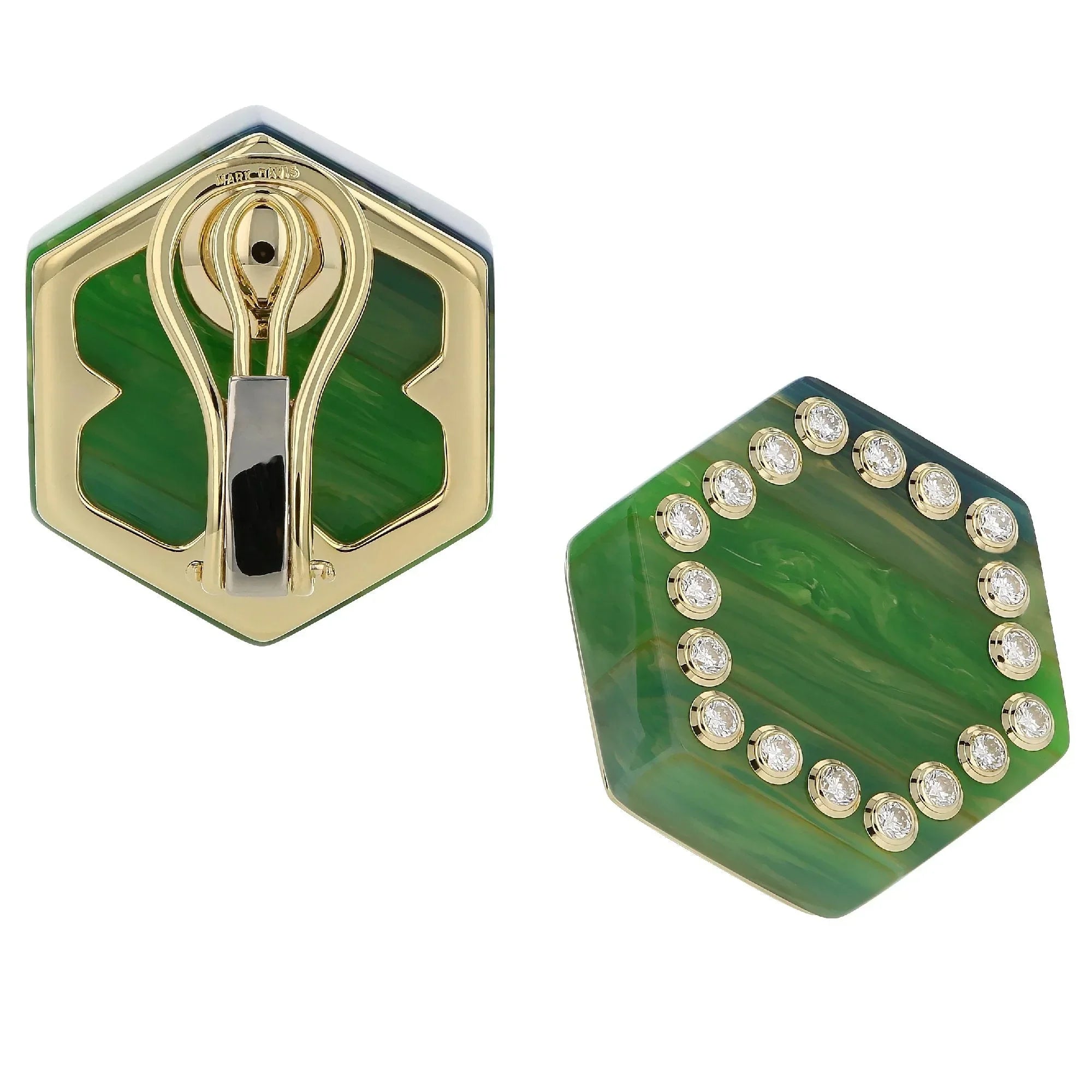 Nadia Earclips | Sensational bakelite clip earrings with stones.