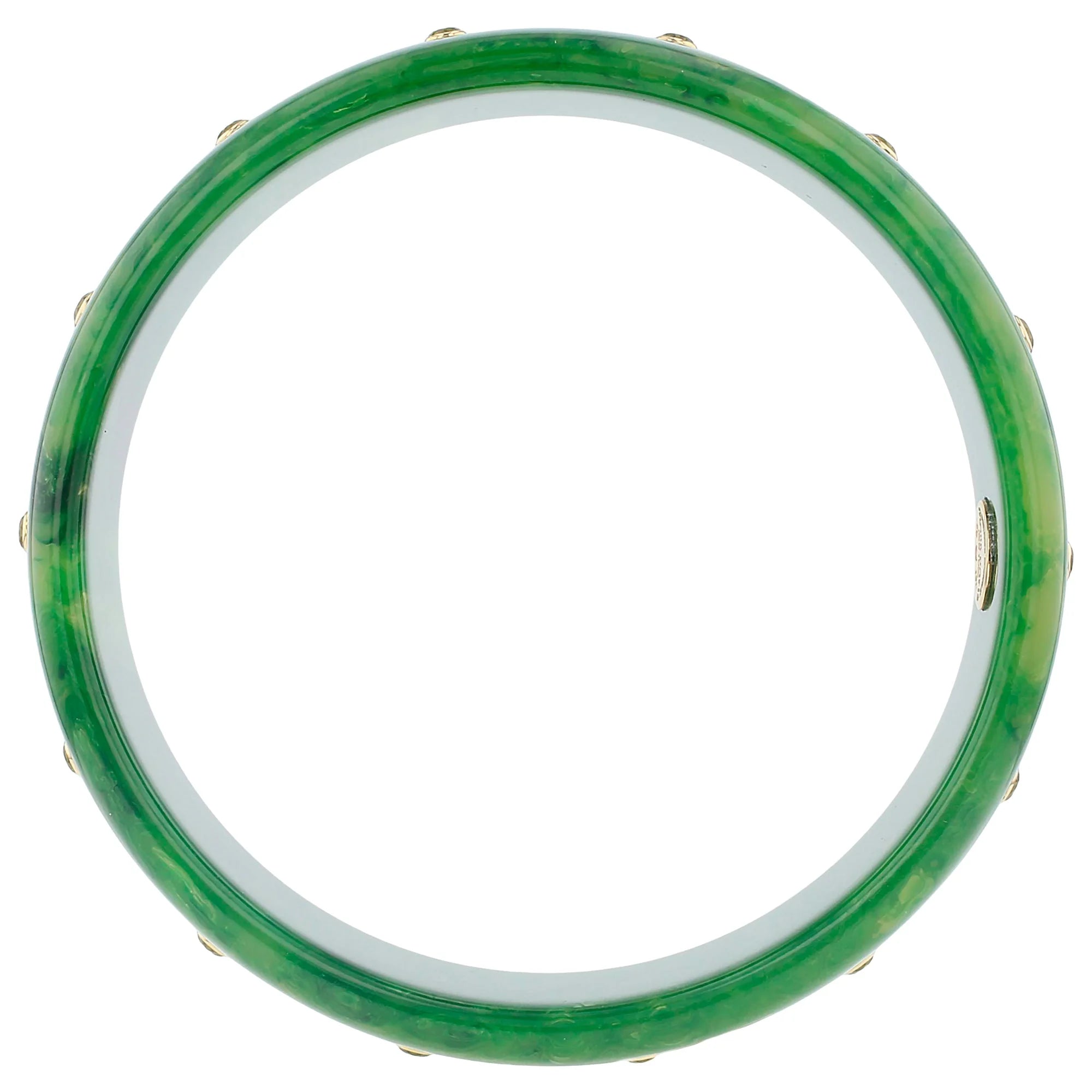 Natalia Bangle | Bakelite with inlay and stones.