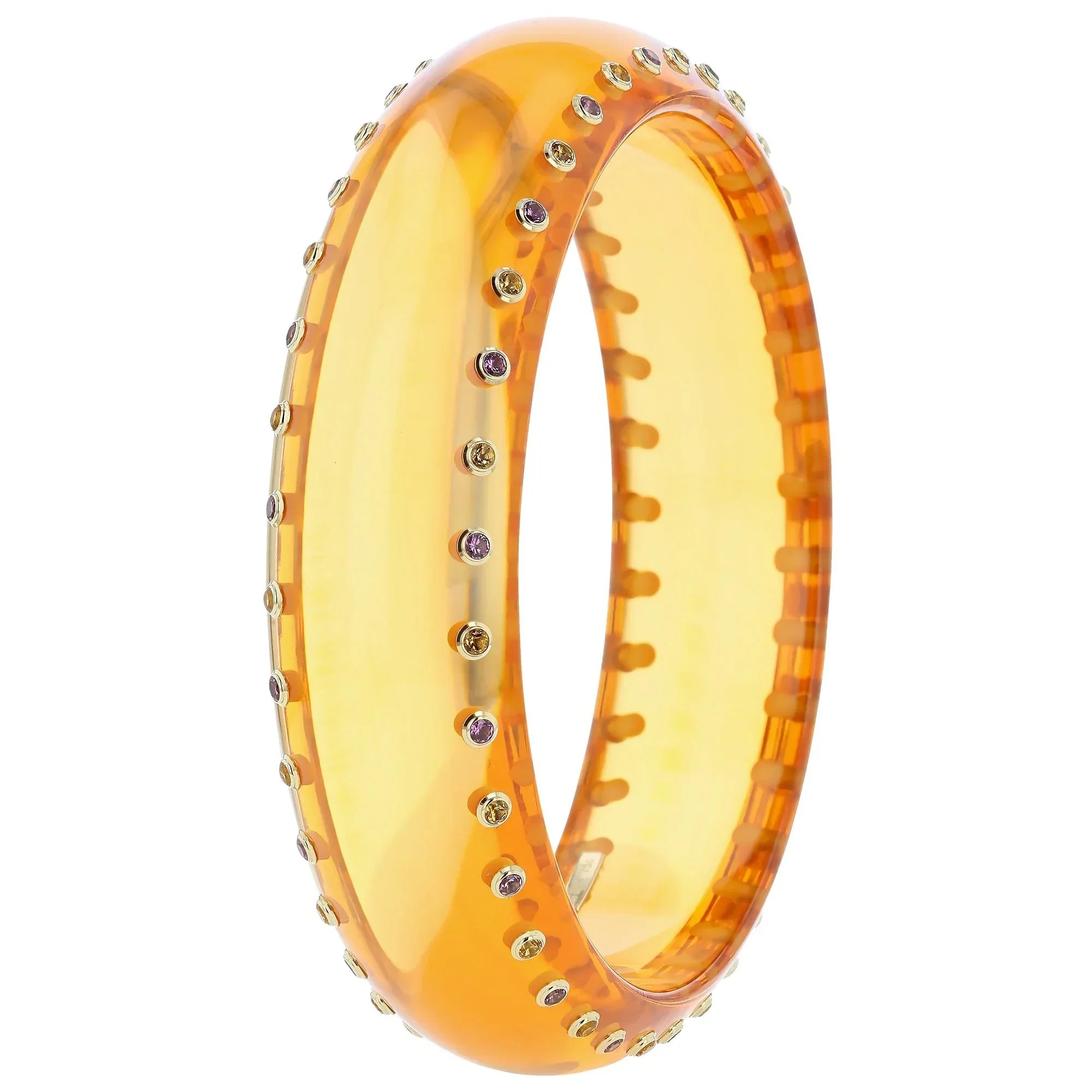 Nicole Bangle | Bakelite bangle with stones that exudes beautiful simplicity.
