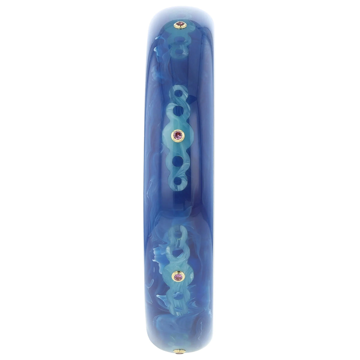 Norma Bangle | Bakelite With Inlay And Stones.