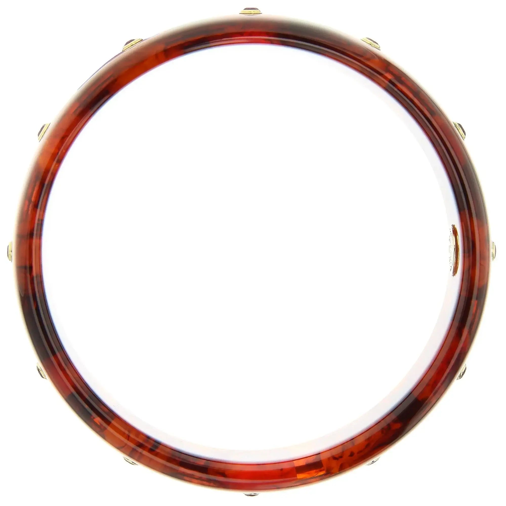 Octavia Bangle | Bakelite bangle with inlaid cut-corner squares and stones.