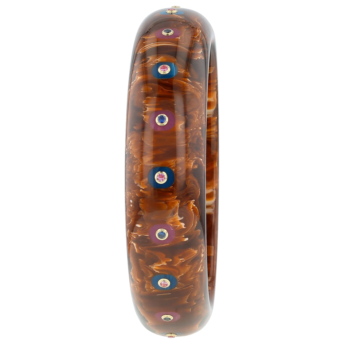 Odessa Bangle | Bakelite with inlay and stones. 