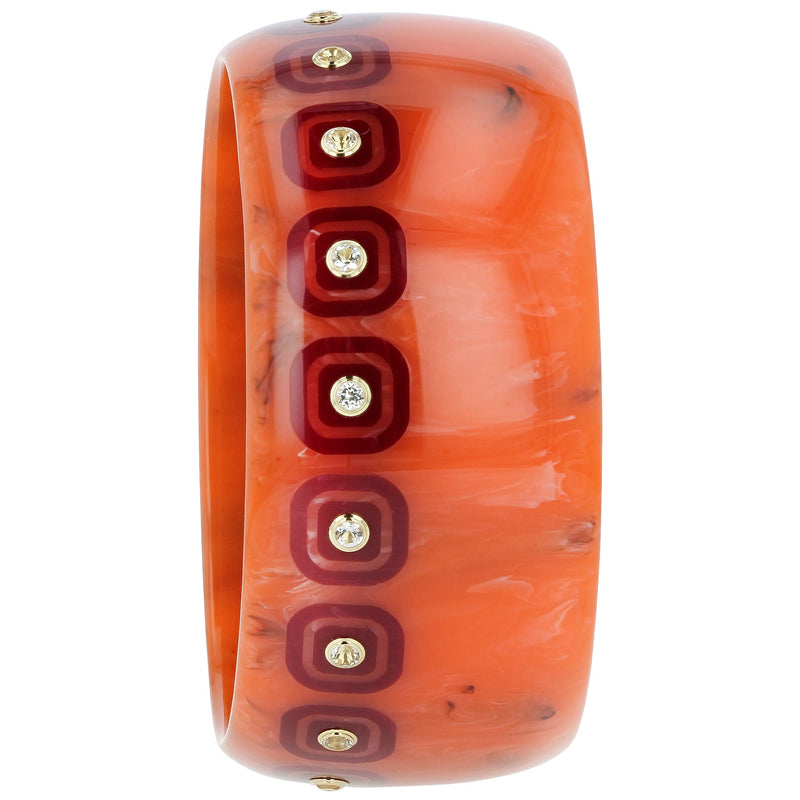 Olivia Bangle | Bold bakelite bangle with inlay and stones.